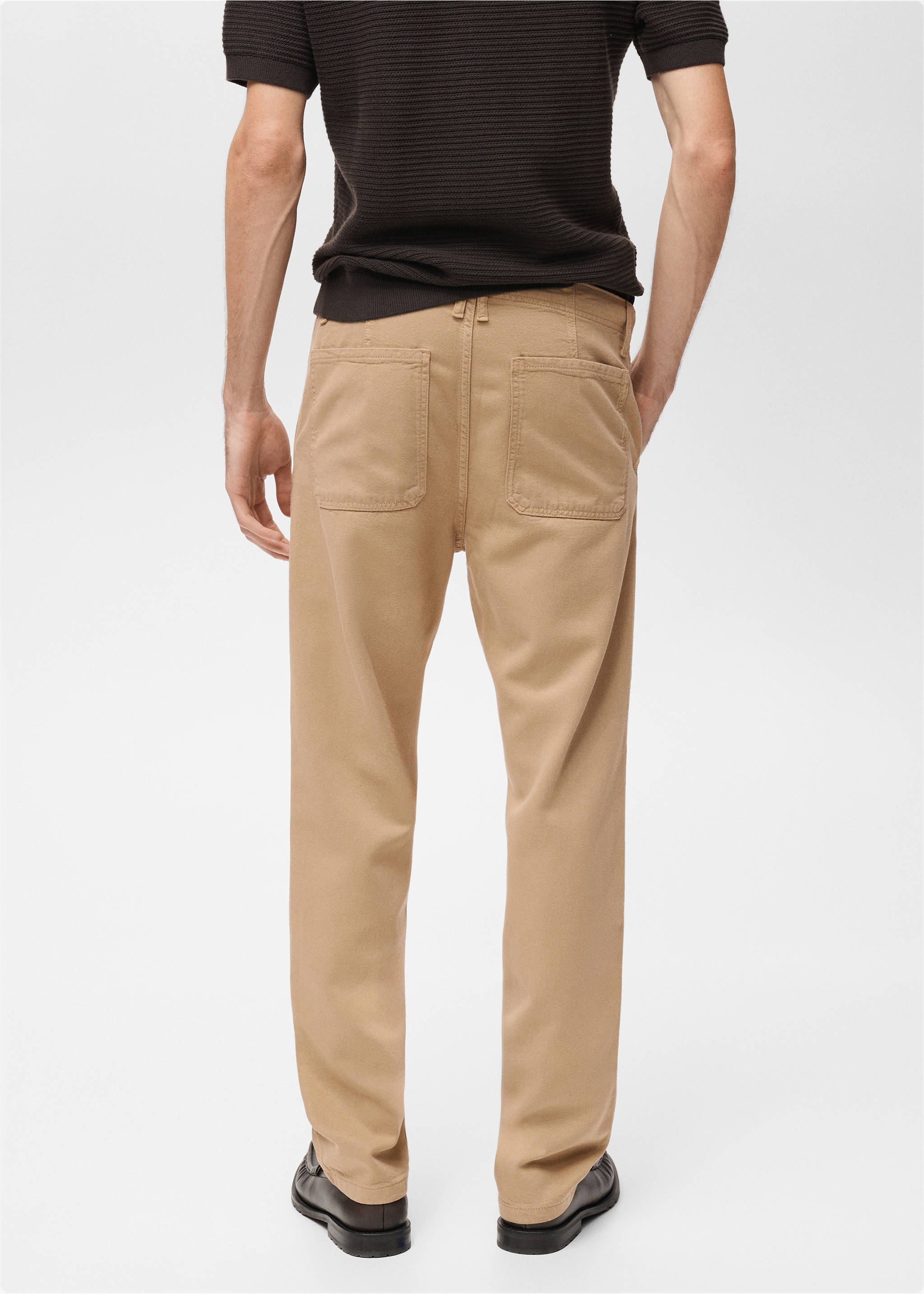Jeans lyocell regular fit - Reverso del artículo, Beige. Ref: 87095929-00.
