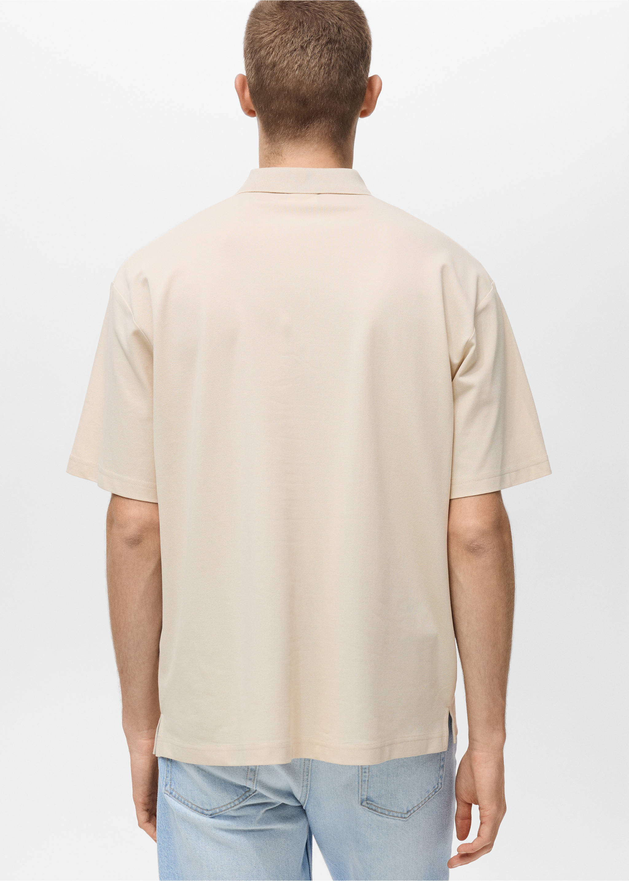 Polo coton en piqué relaxed-fit - Verso de l’article, Écru. Ref: 87095930-00.