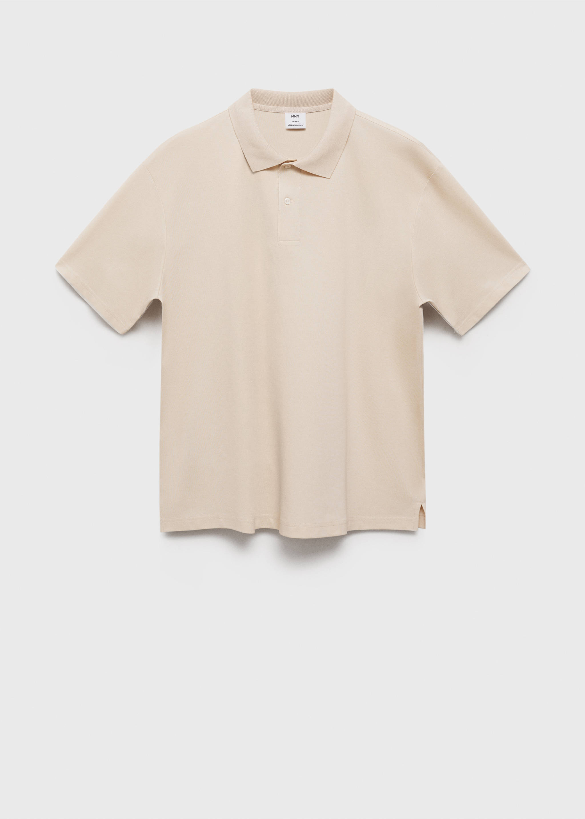 Relaxed-fit cotton piqué polo shirt - Article without model, Ecru. Ref: 87095930-00.