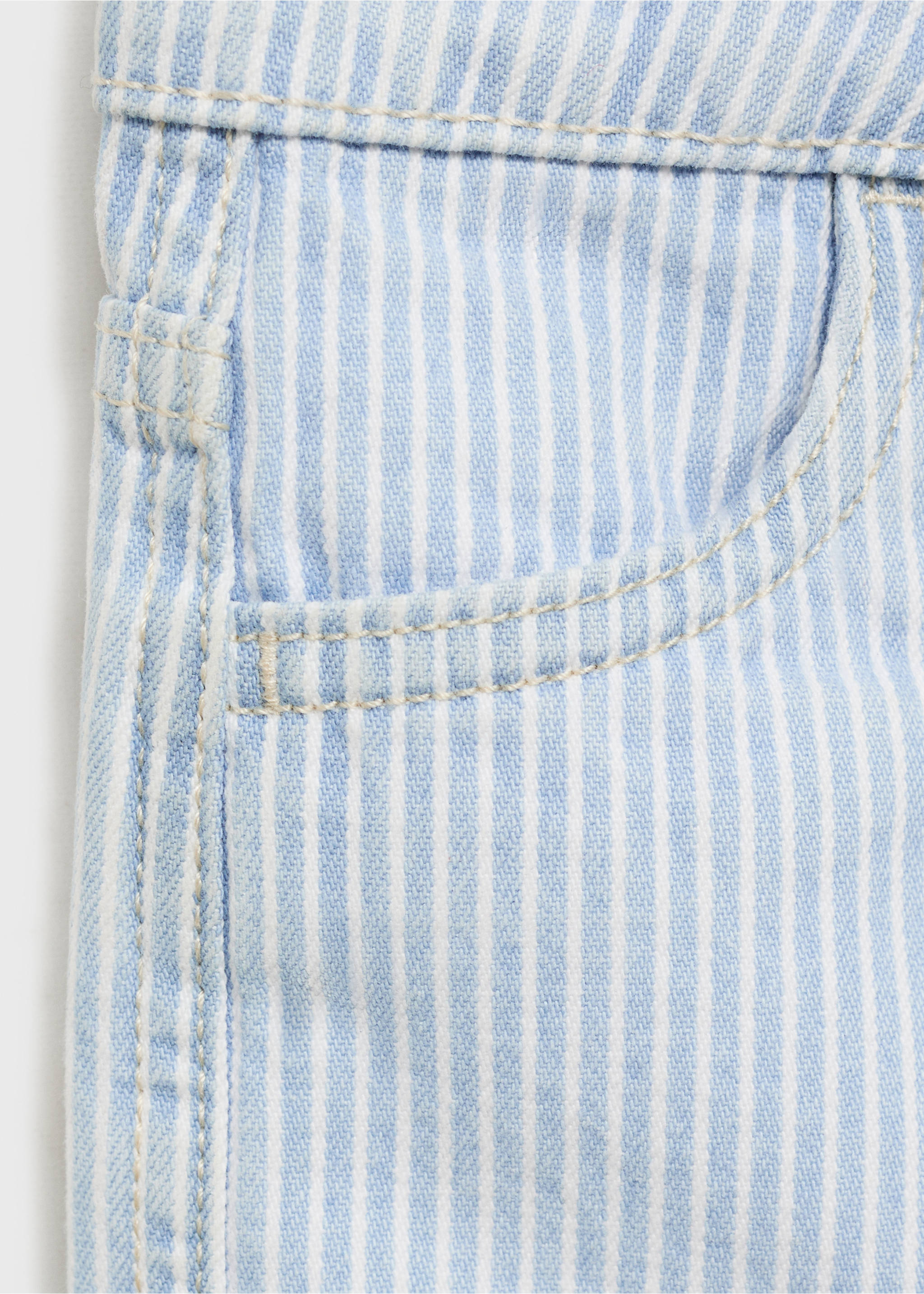 Striped denim shorts - Details of the article 0, Light Blue. Ref: 87095935-00.