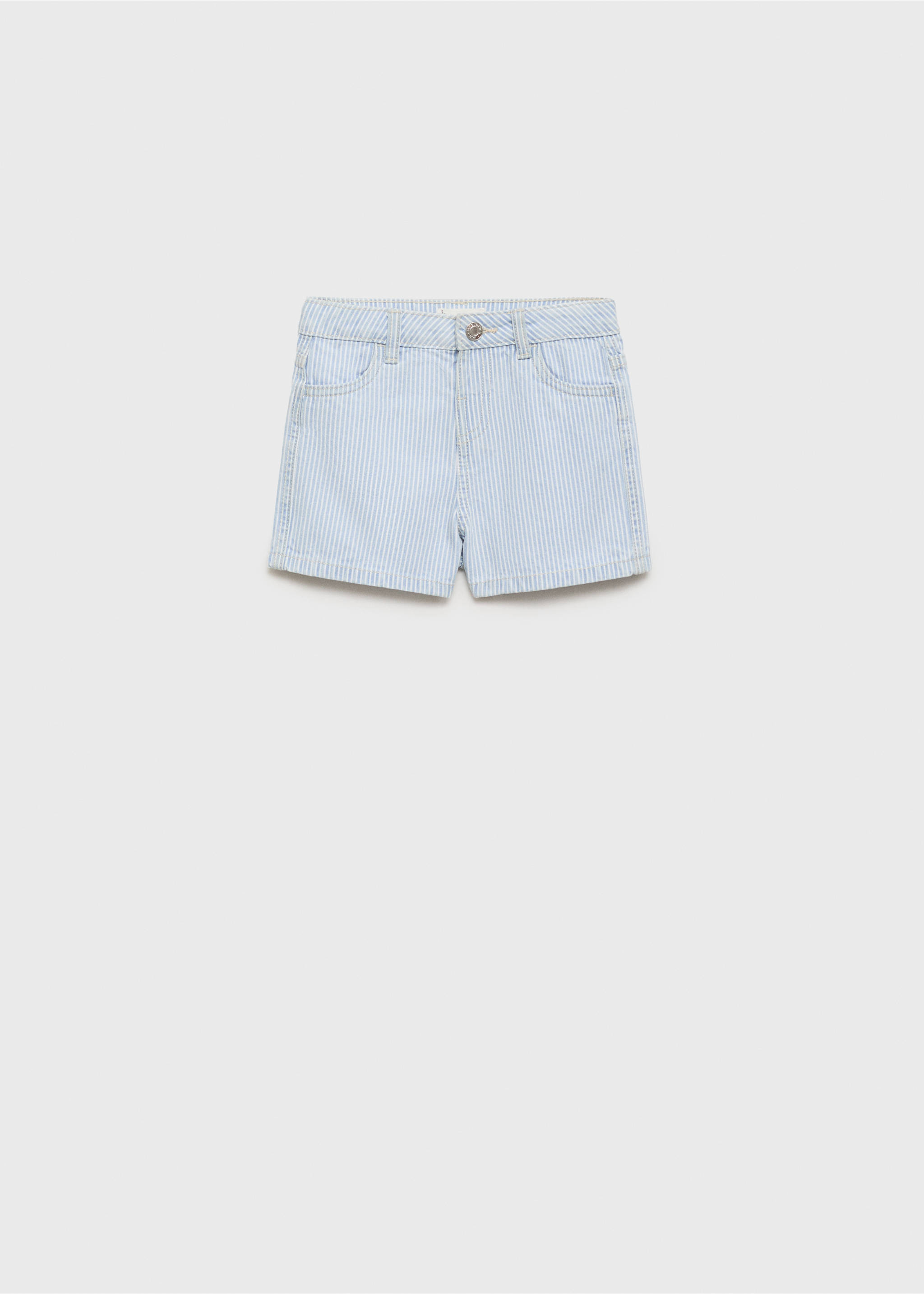 Randiga denimshorts - Artikel utan modell, Ljusblå. Ref: 87095935-00.