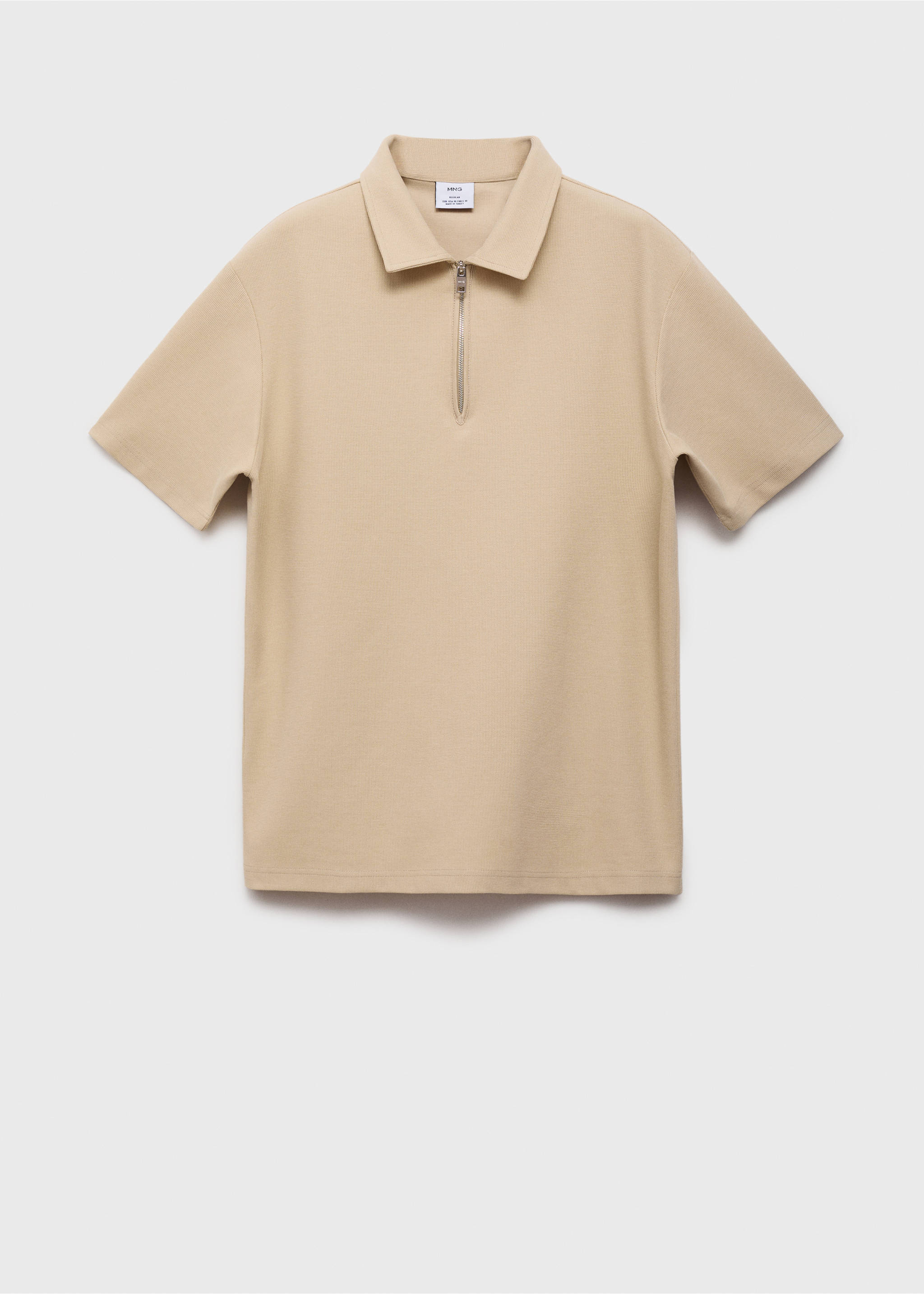 Polo Struktur Reißverschlusskragen - Artikel ohne Model, Beige. Ref: 87095939-00.
