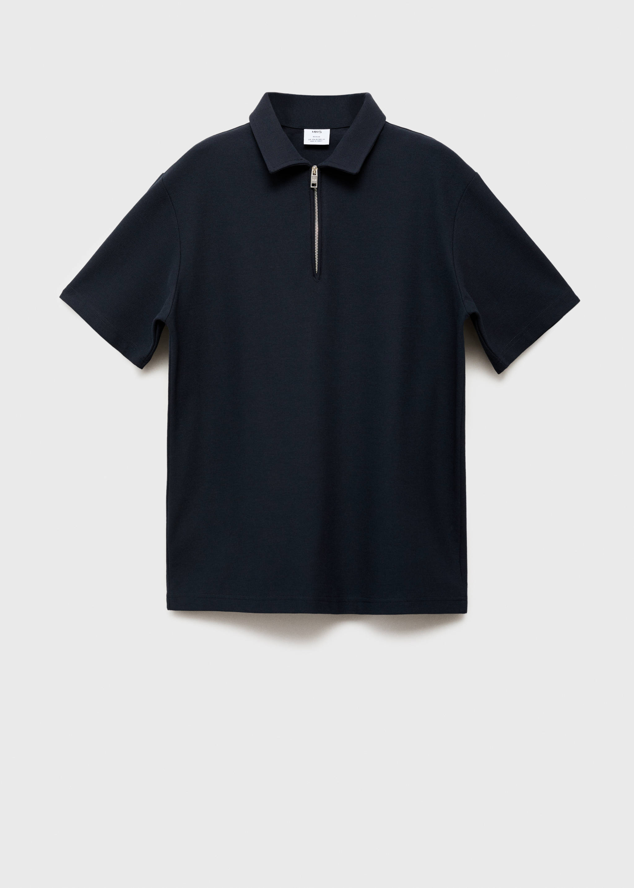 Structured polo shirt with zip collar - Article without model
