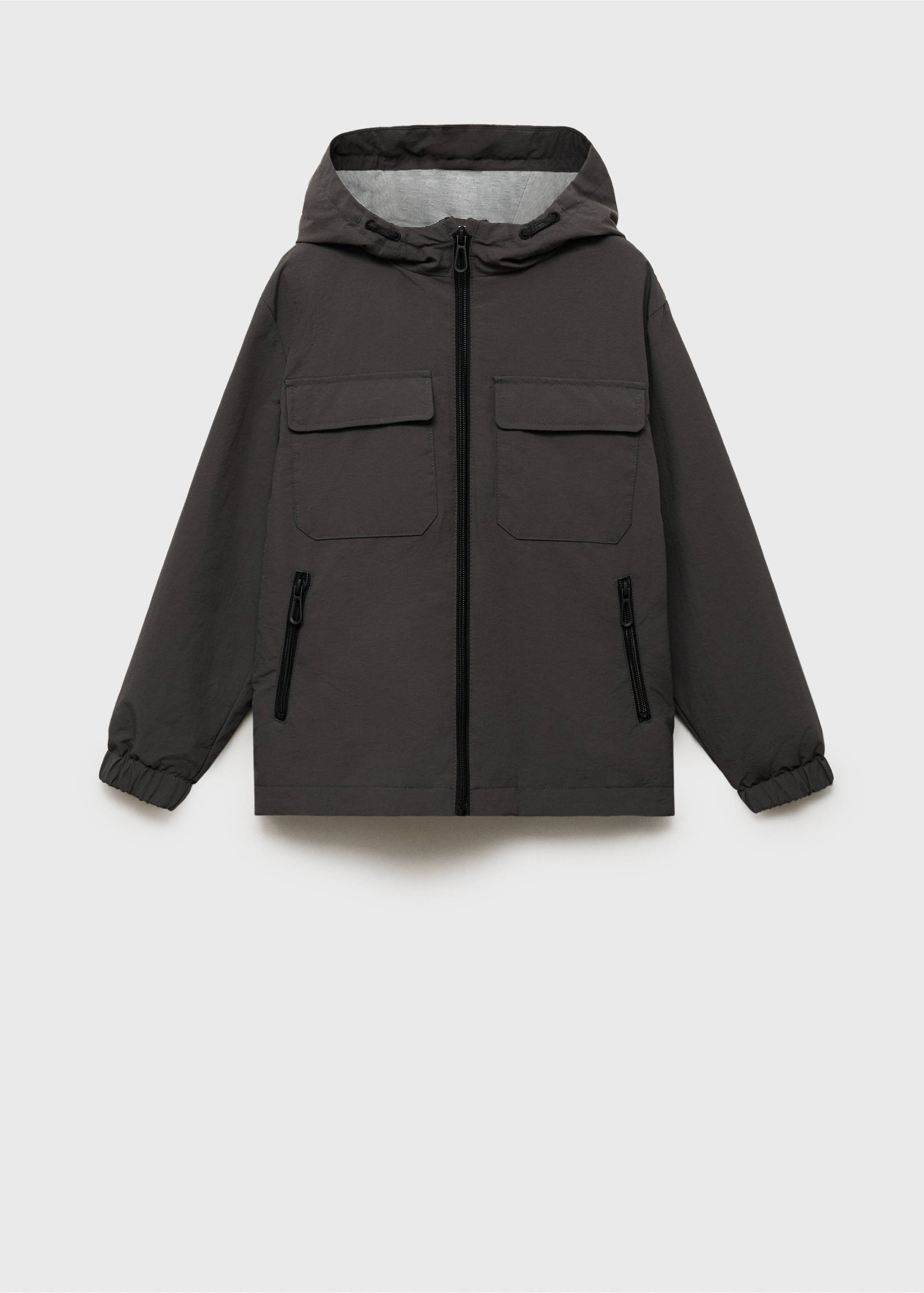Hooded barn jacket - Article without model, Charcoal. Ref: 87095940-00.