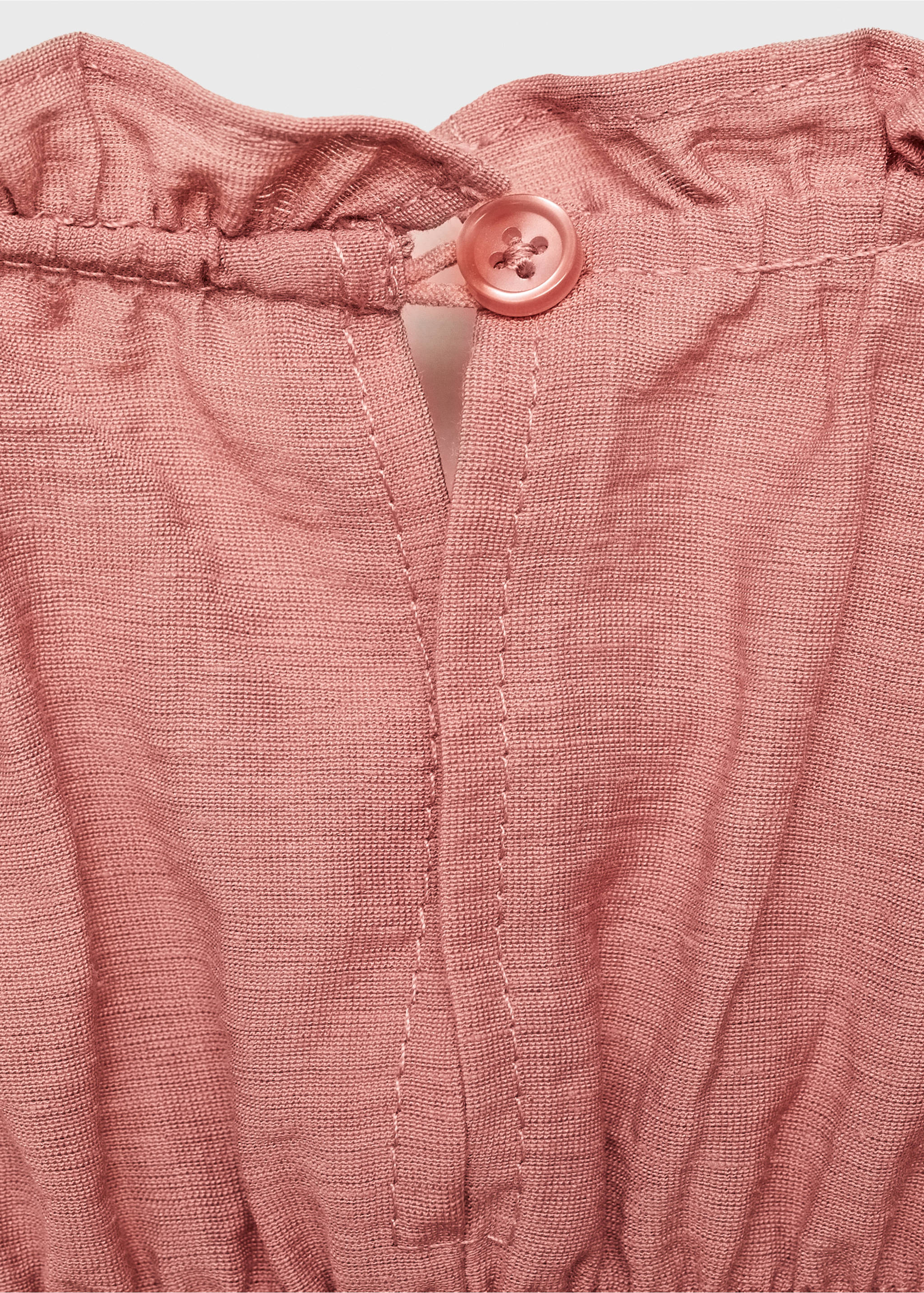 Top lino detalles fruncidos - Detalle del artículo 0, Rosa. Ref: 87095942-00.