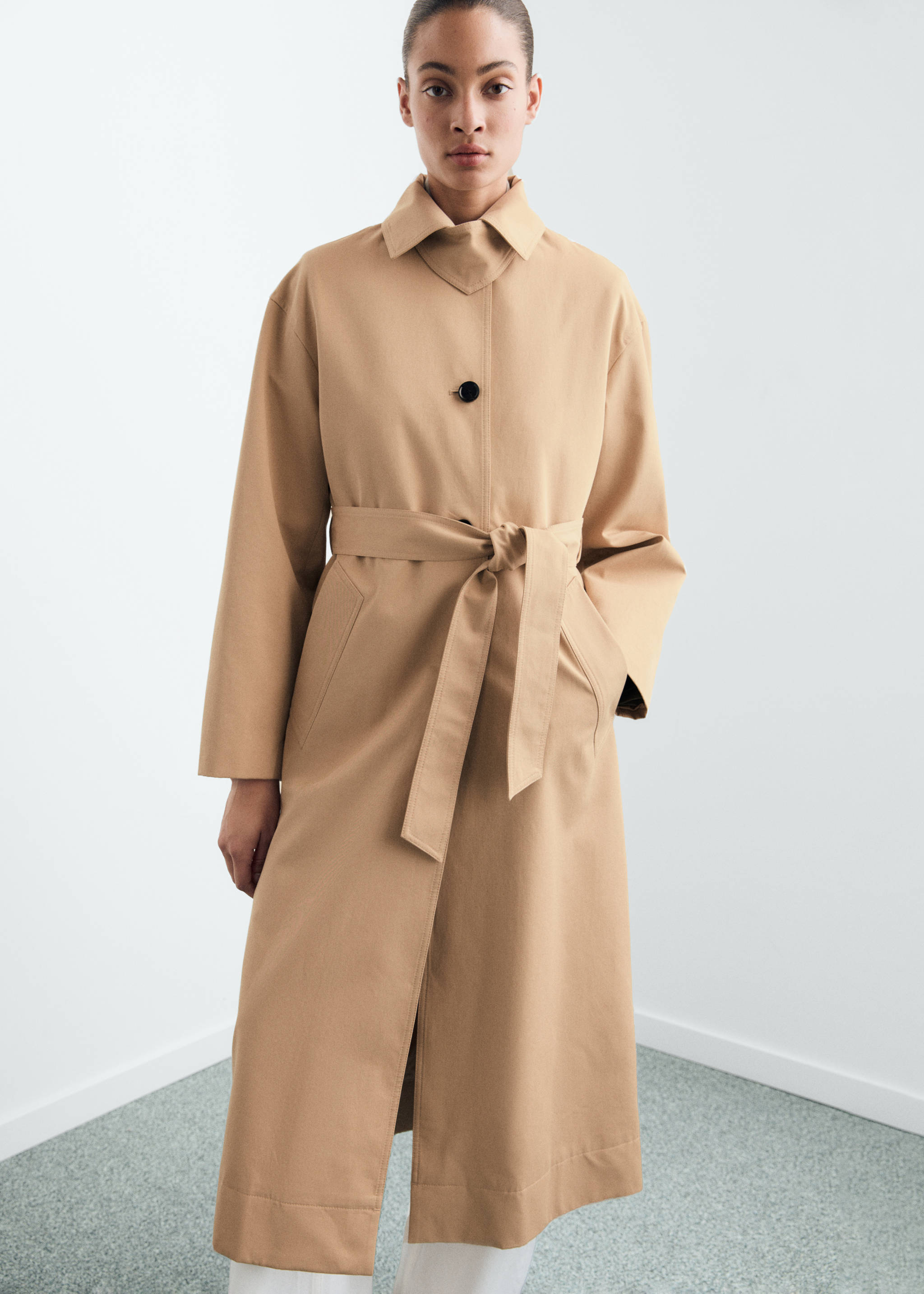 Long trench coat with belt - Medium plane