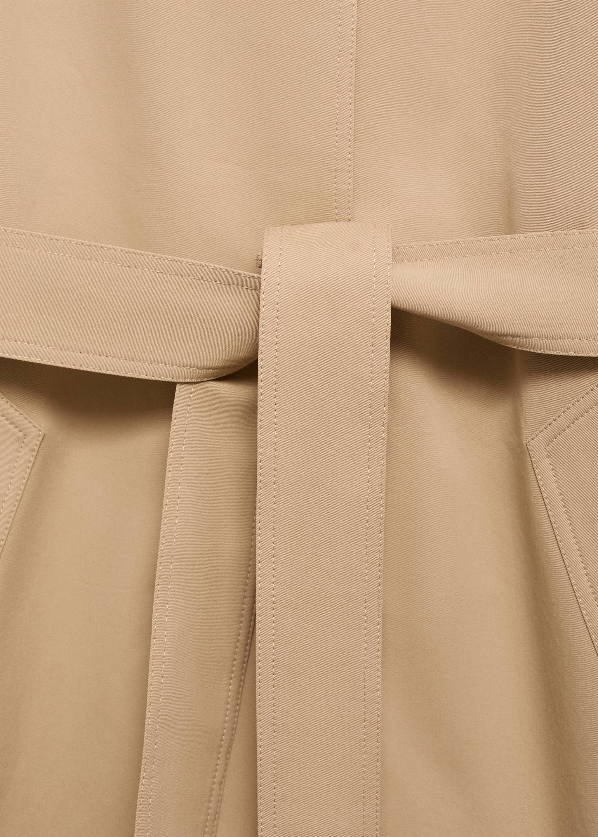 Long trench coat with belt - Details of the article 0
