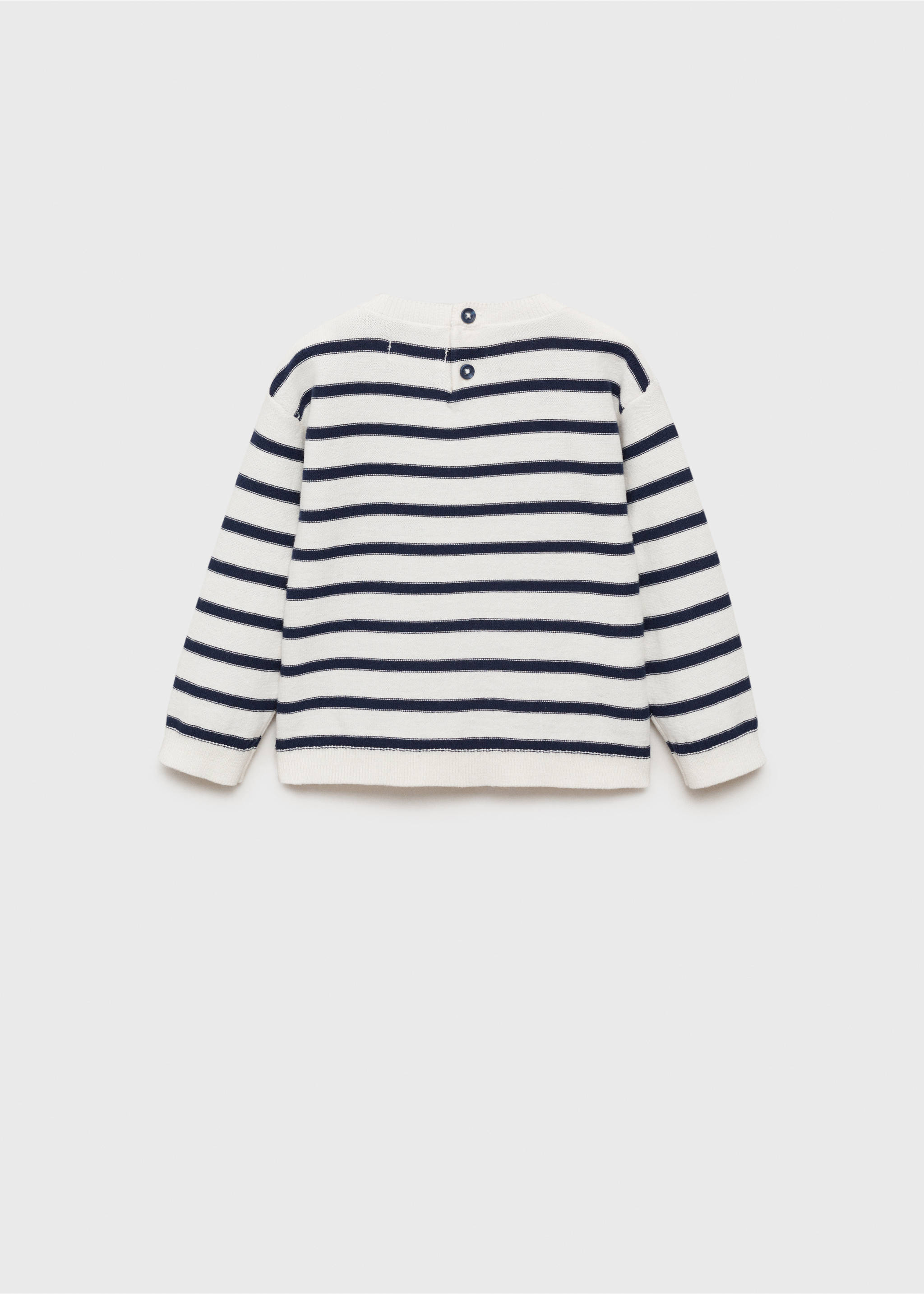 Gestreifter Baumwollpullover - Rückseite des Artikels, Cremeweiß. Ref: 87095949-00.