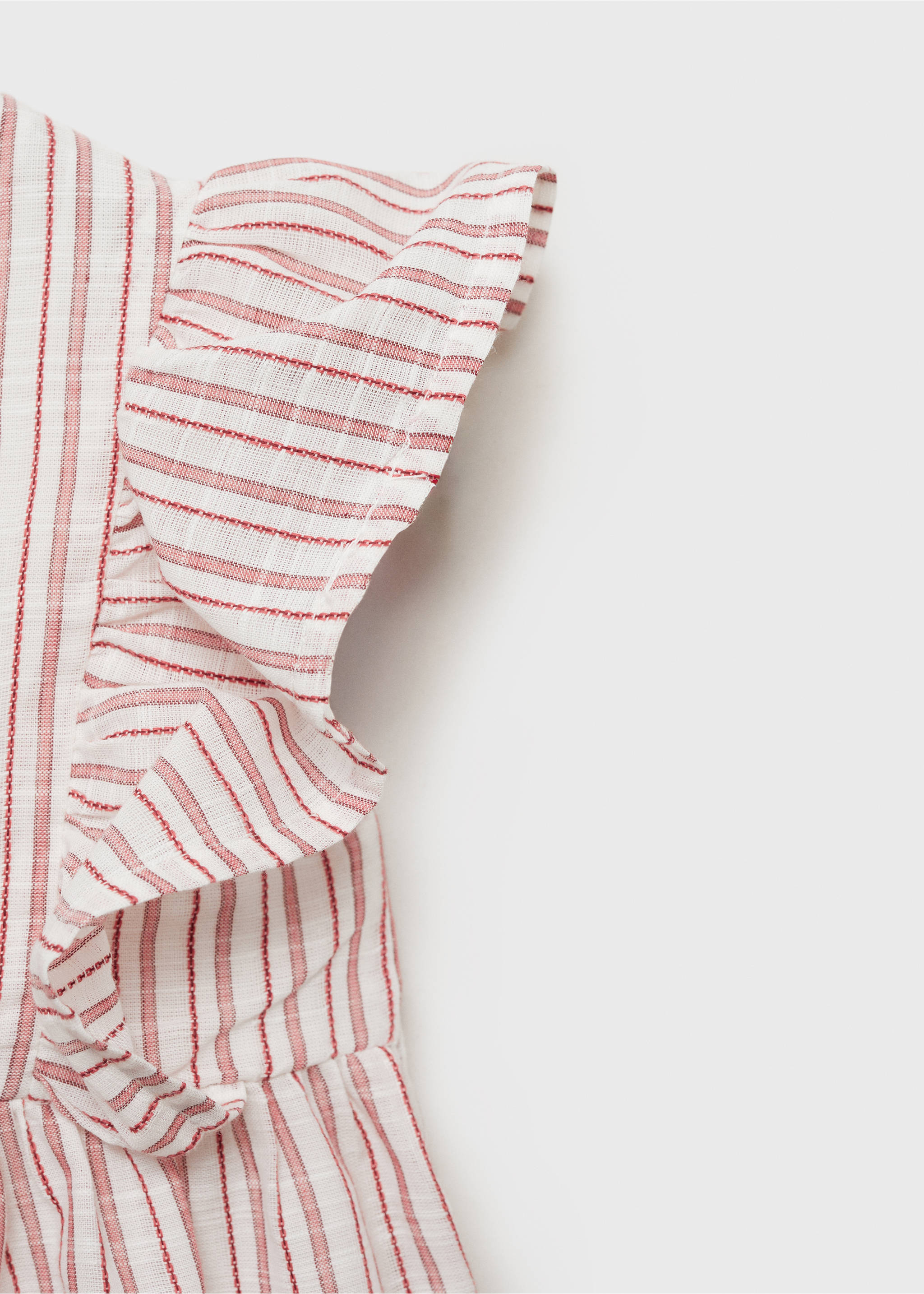 Gestreiftes Rüschenkleid - Detail des Artikels 0, Rot. Ref: 87095950-00.