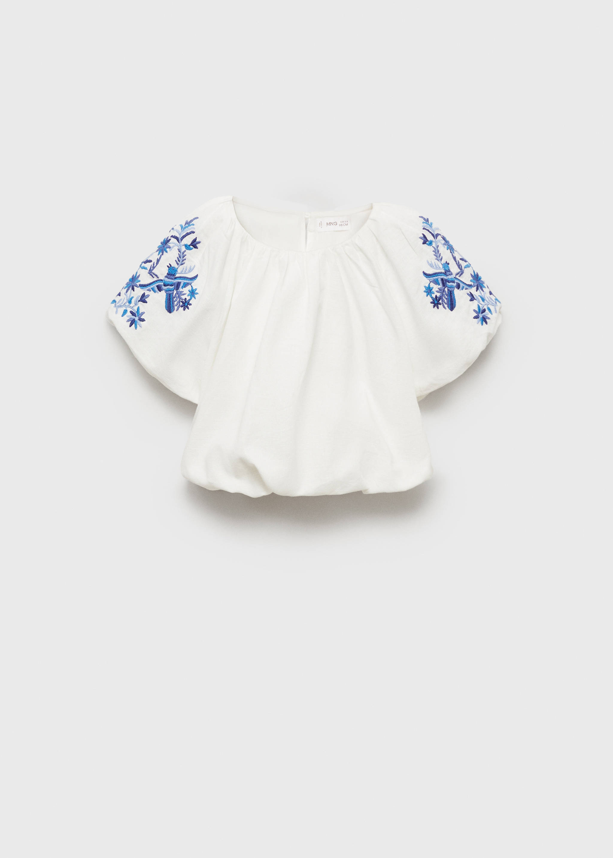 Embroidered puff-sleeve blouse - Article without model