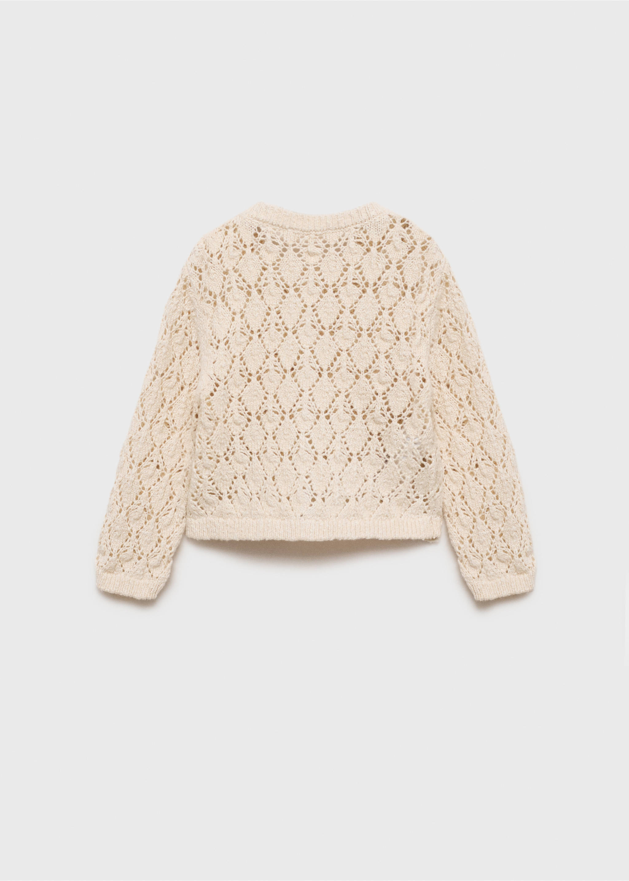 Openwork knit cardigan - Reverse of the article, Sand. Ref: 87095953-00.