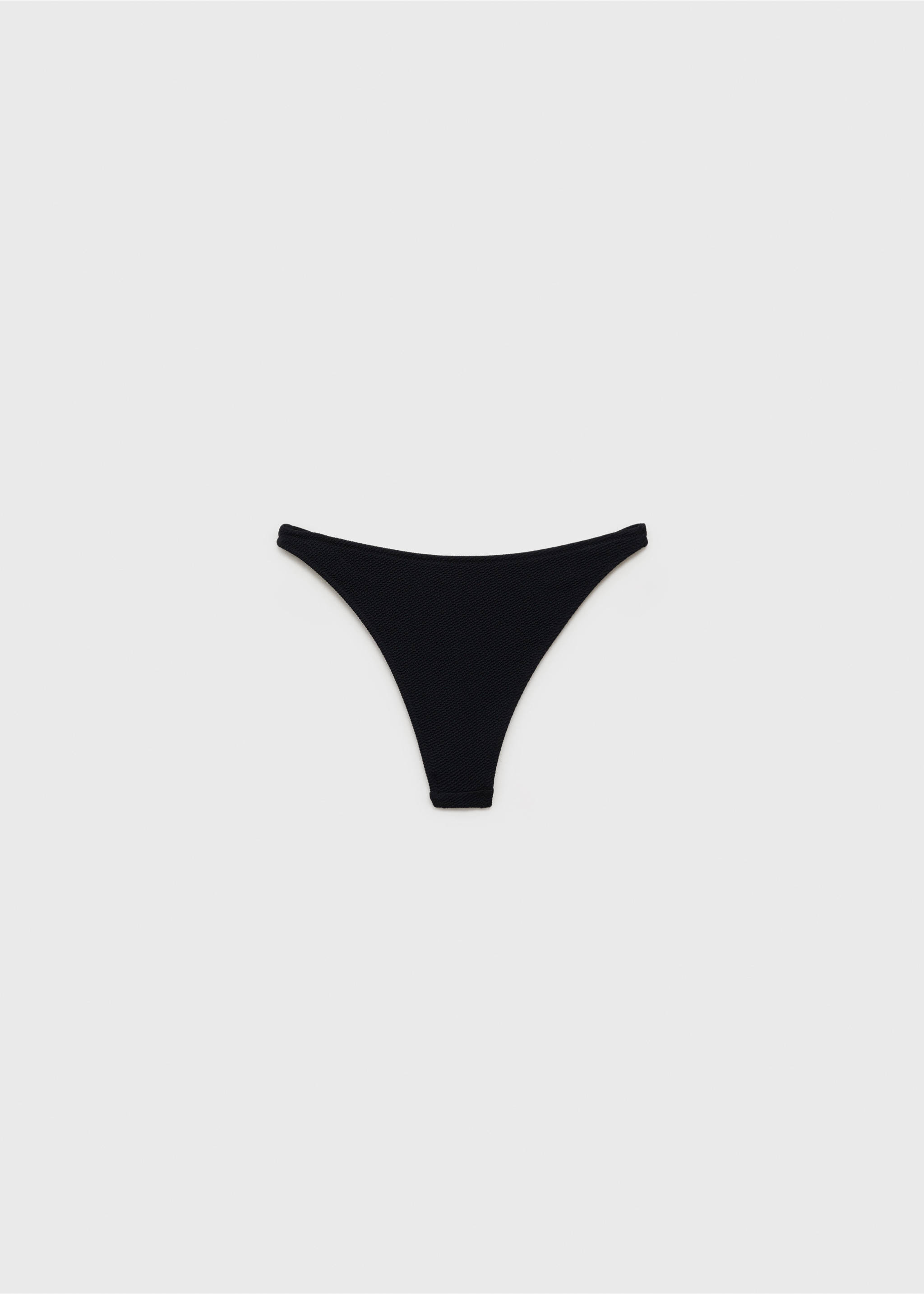 Ribbed bikini bottom - Article without model, Black. Ref: 87095955-00.