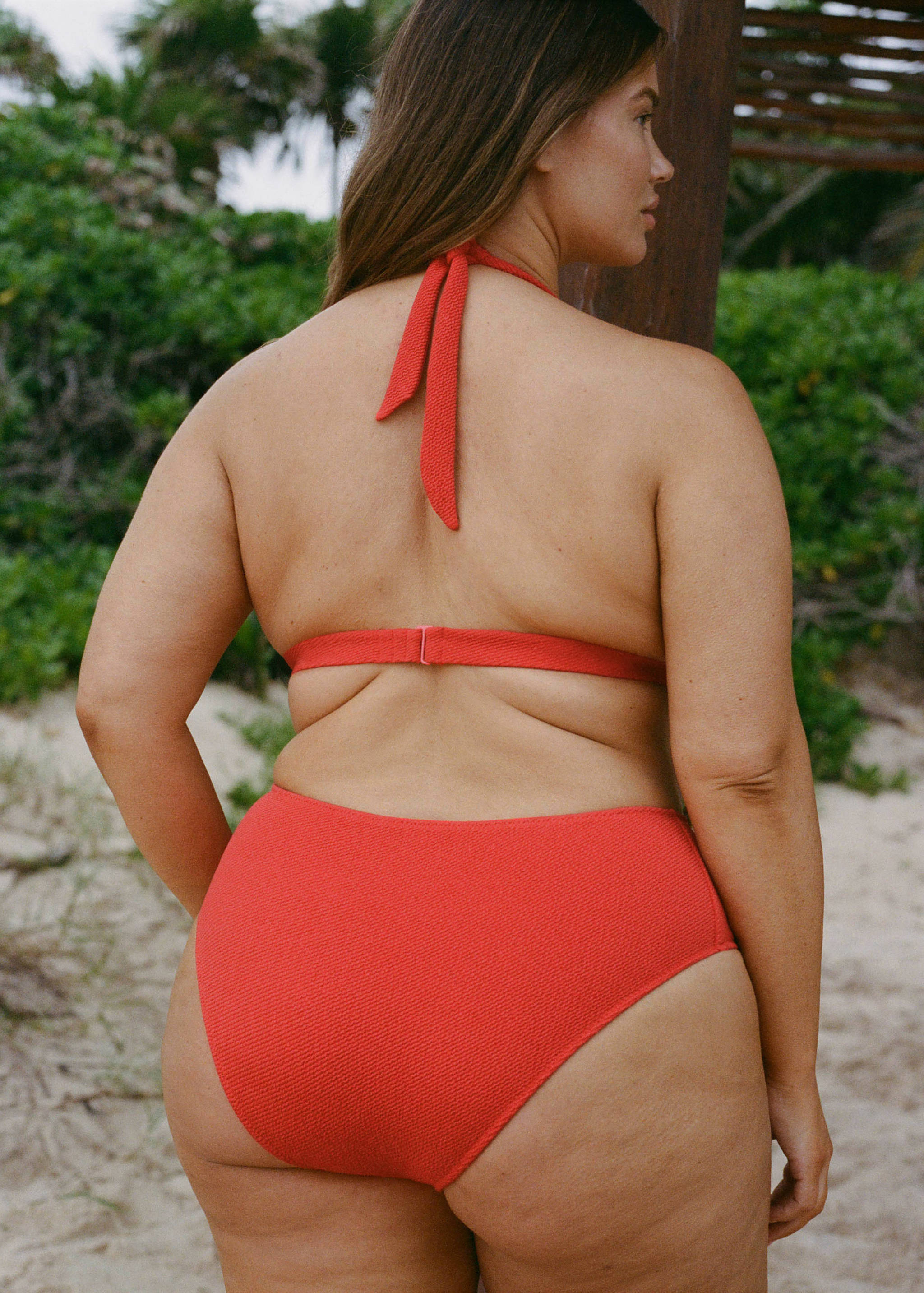 Ribbed high-waisted bikini bottom - Details of the article 4