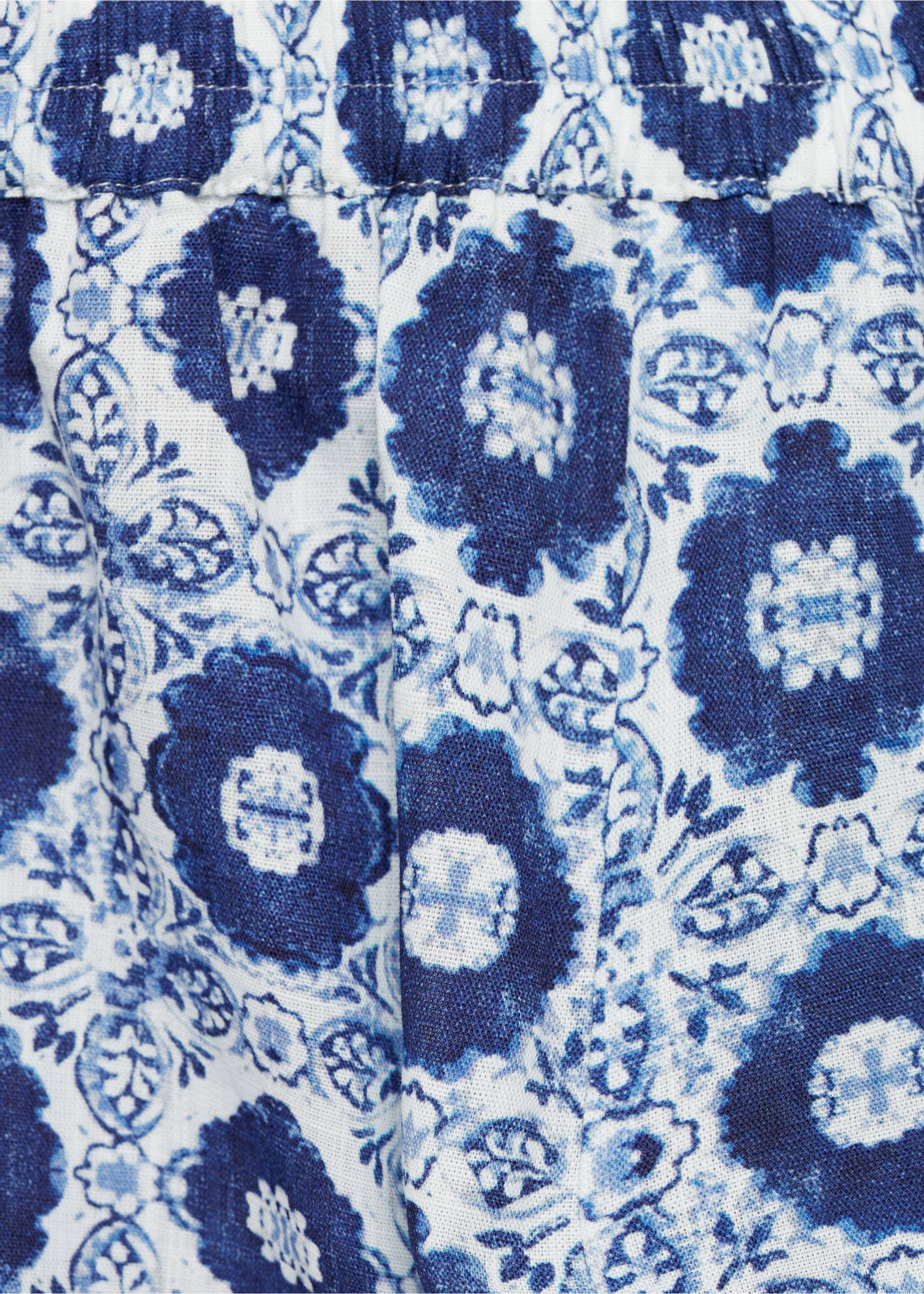 Printed straight pants - Details of the article 0, Blue. Ref: 87095961-00.