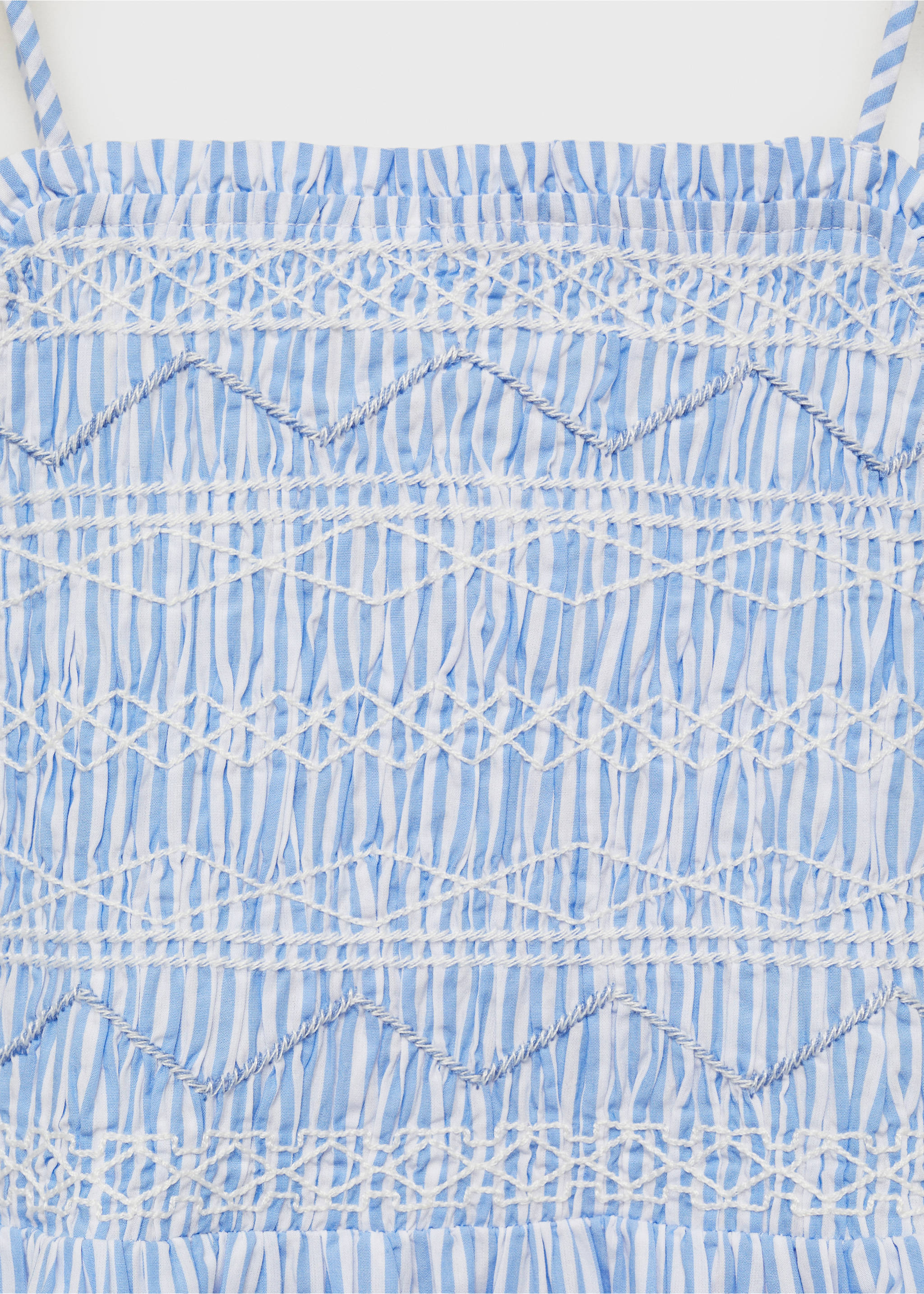 Gerafftes Streifenkleid - Detail des Artikels 8, Blau. Ref: 87095963-00.