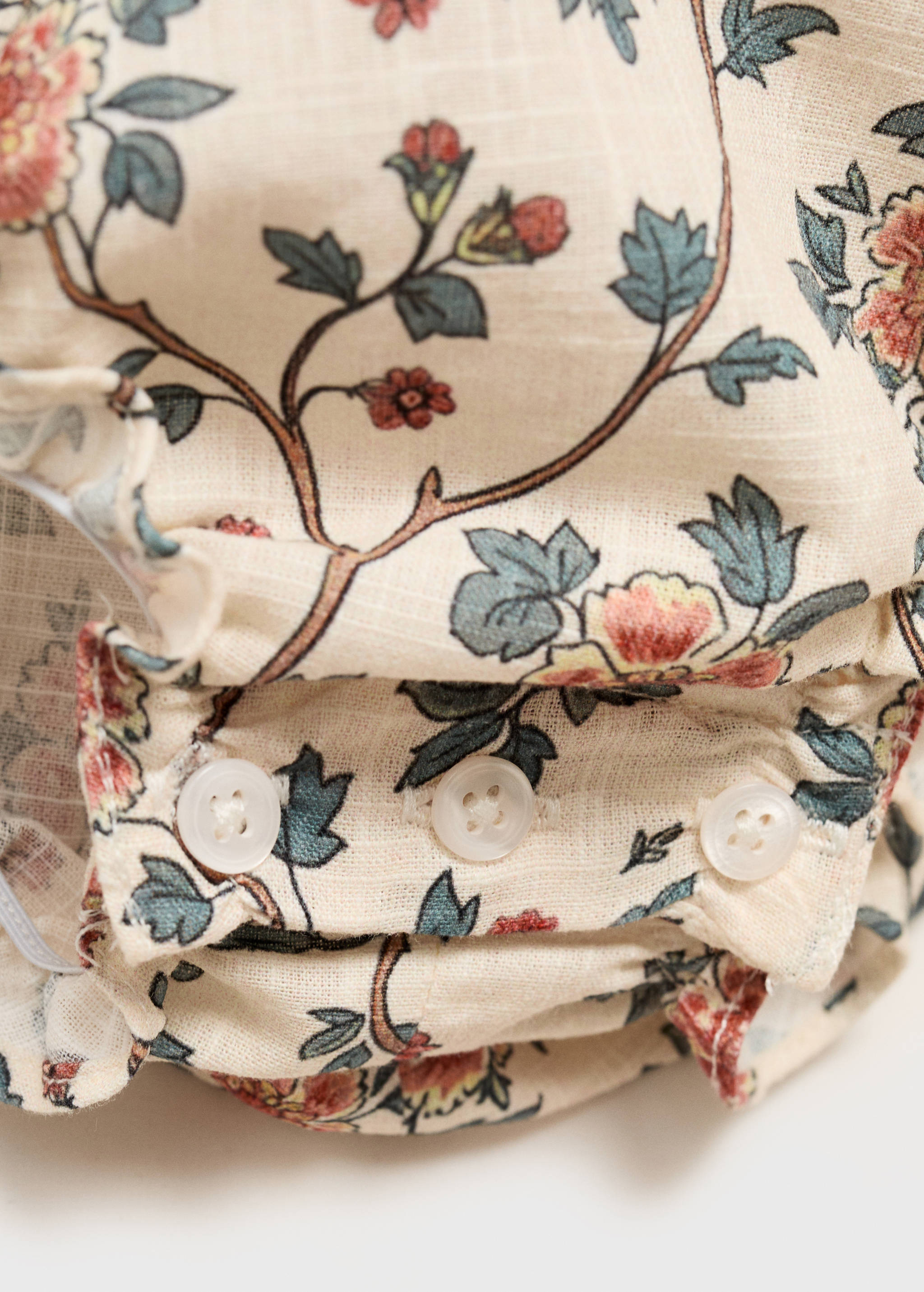 Cotton floral romper - Details of the article 0