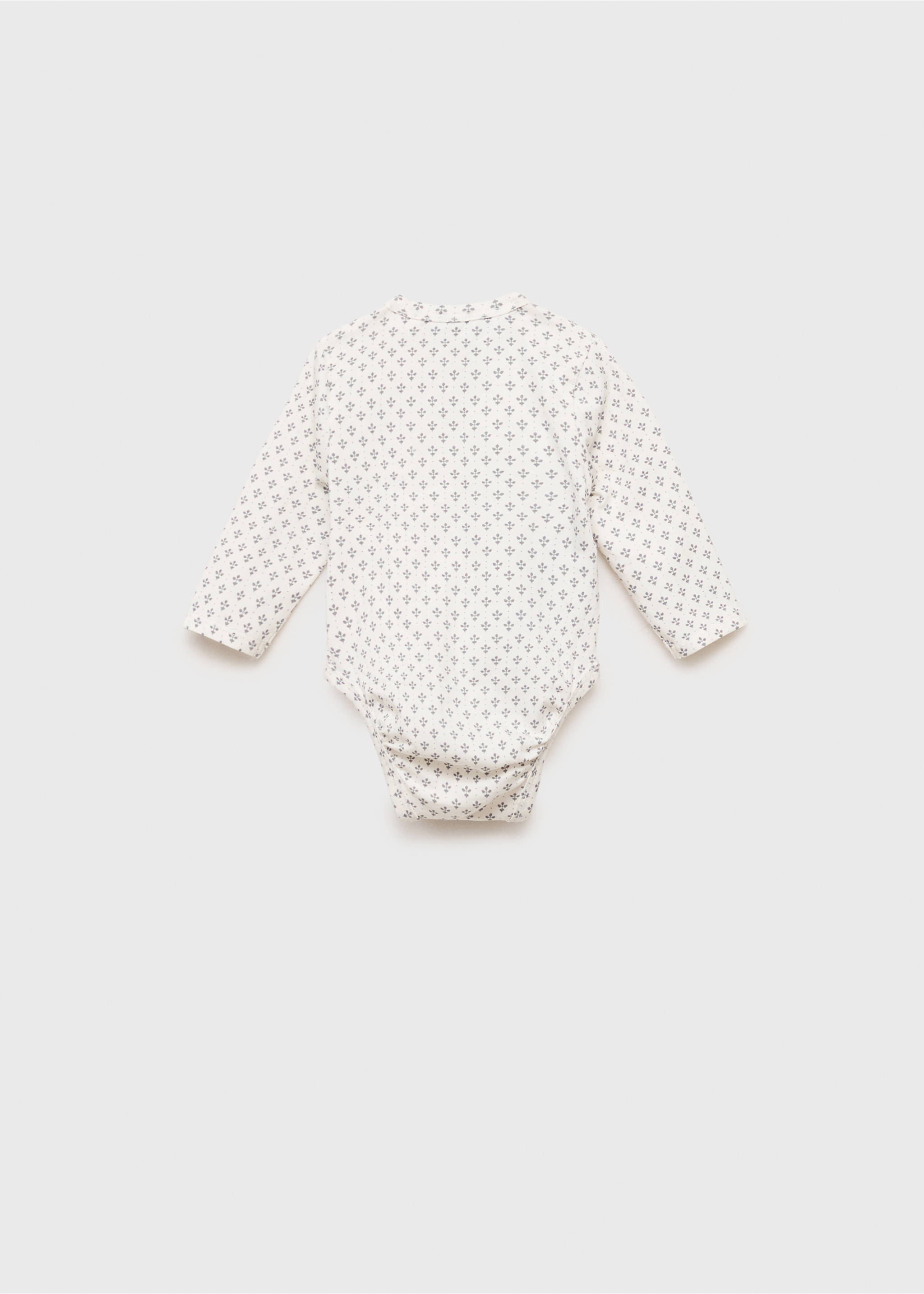 Gemusterter Baumwoll-Body - Rückseite des Artikels, Grau. Ref: 87095966-00.