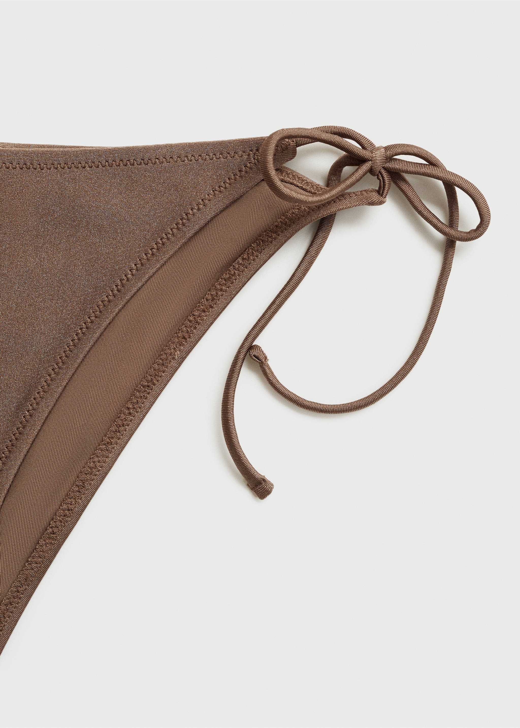 Shiny finish bikini bottom - Details of the article 0, Medium Brown. Ref: 87095967-00.