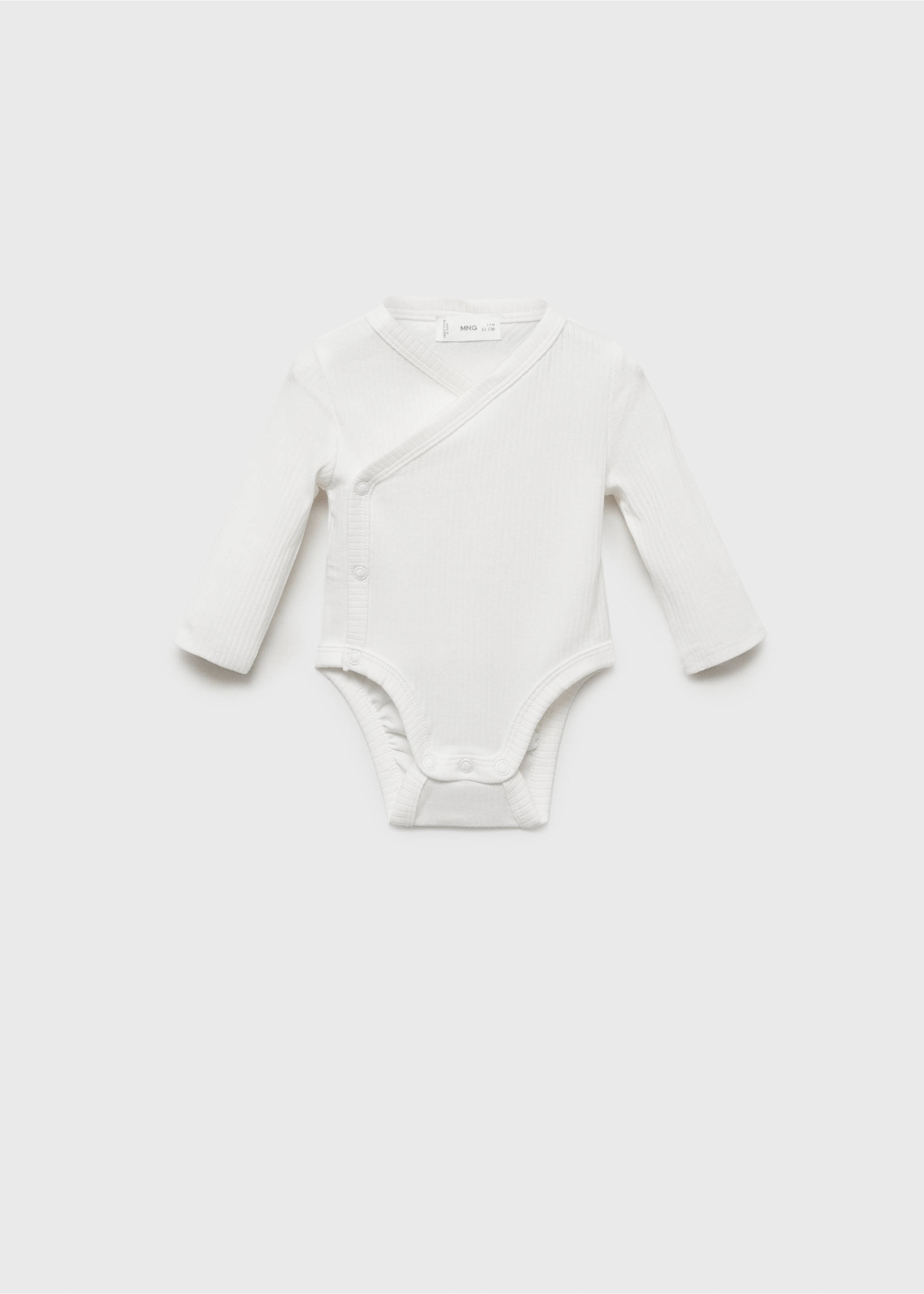 V-neck bodysuit with buttons - Article without model, Off White. Ref: 87095968-00.