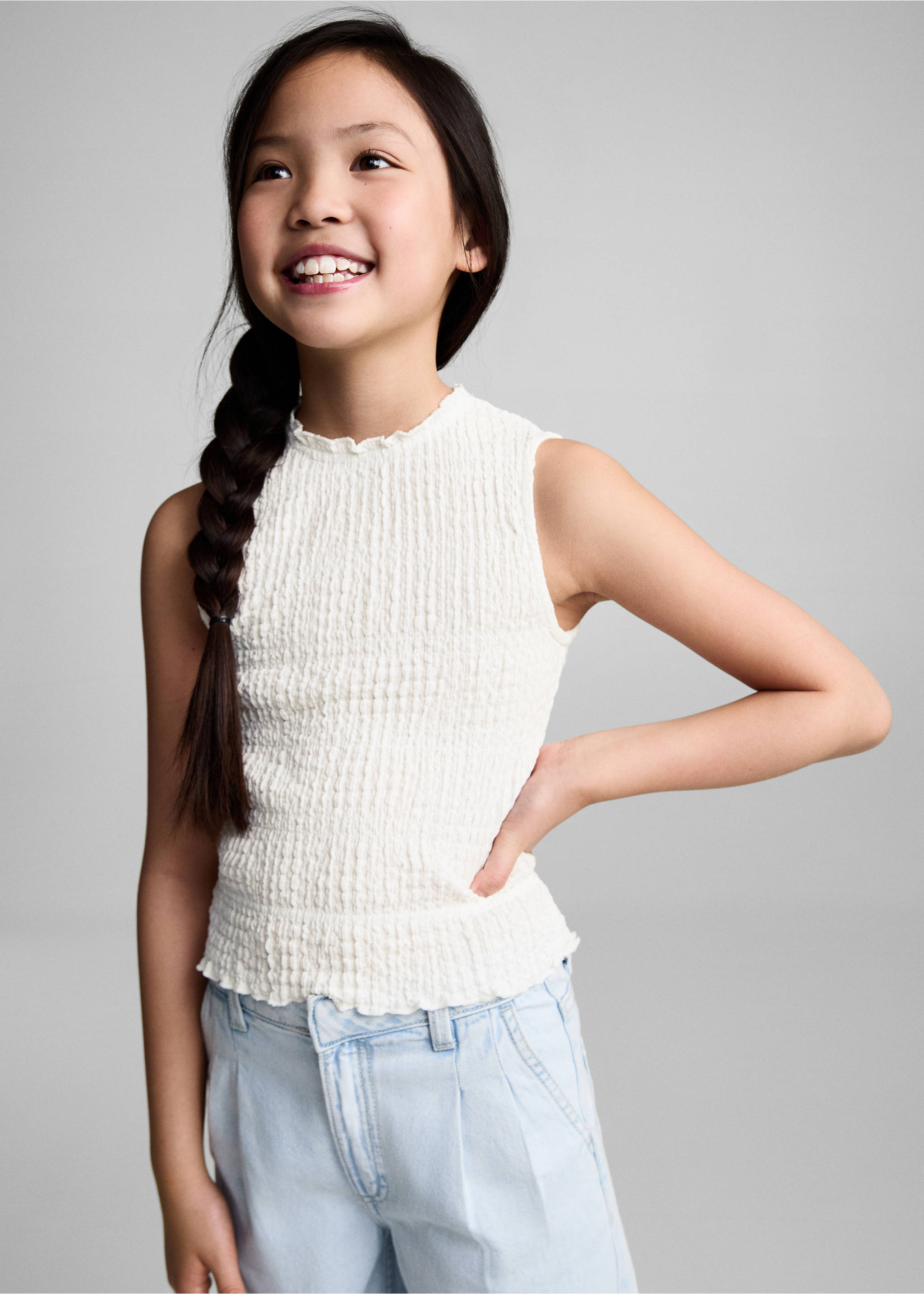 Top textura frunzit - Pla mig, Blanc trencat. Ref: 87095974-00.