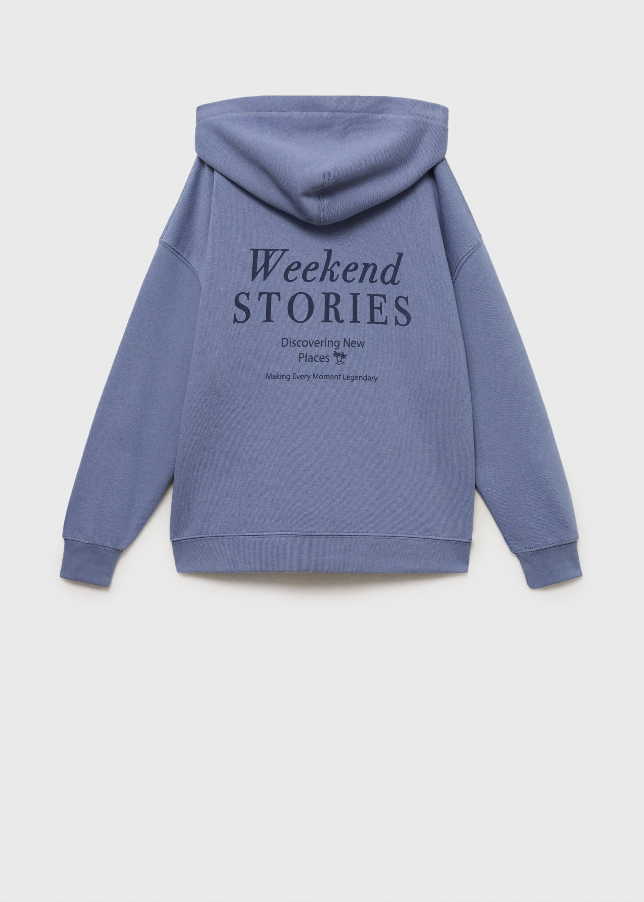 Sweatshirt with open hood - Reverse of the article, Blue. Ref: 87095977-00.