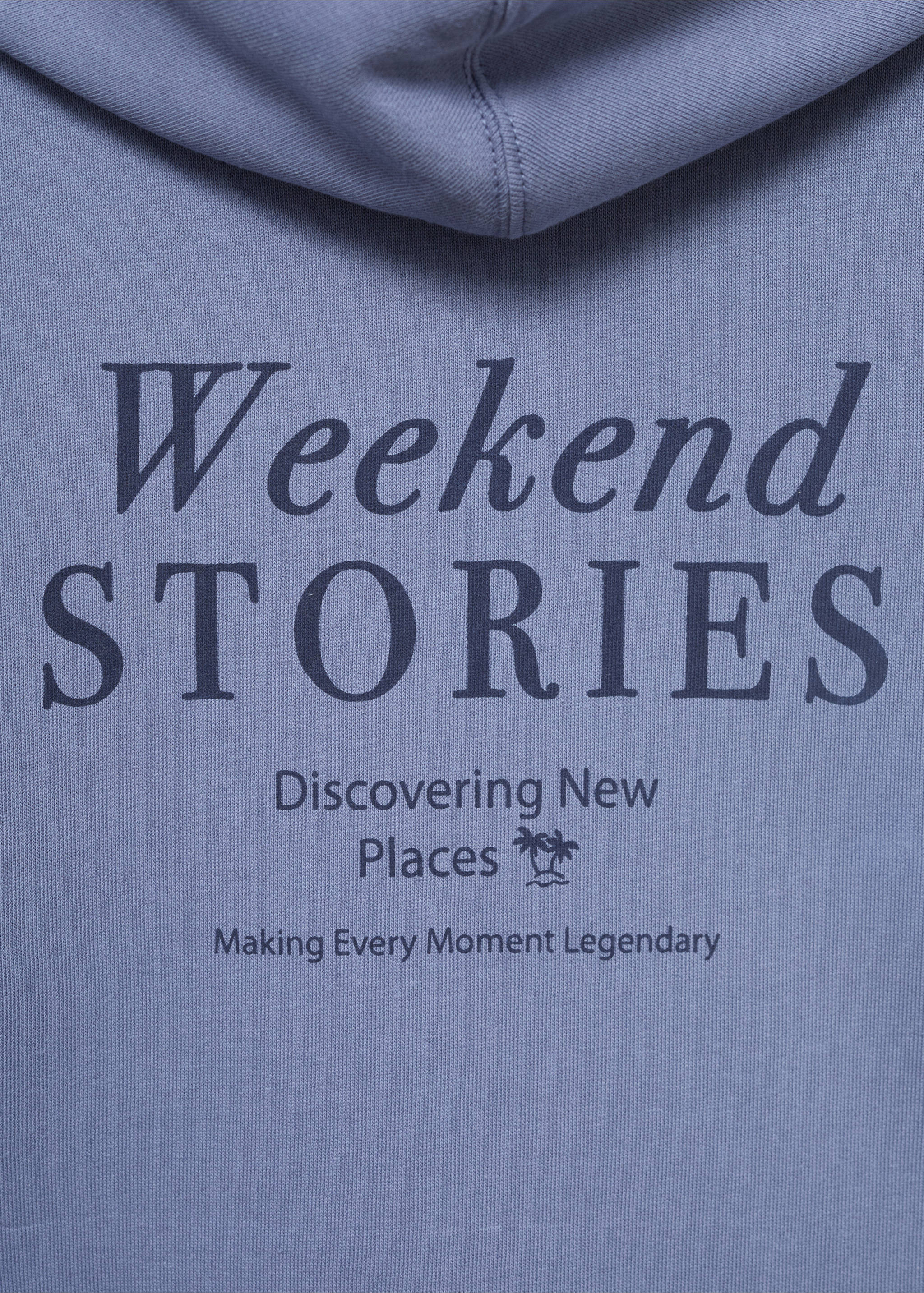 Sweatshirt with open hood - Details of the article 8, Blue. Ref: 87095977-00.