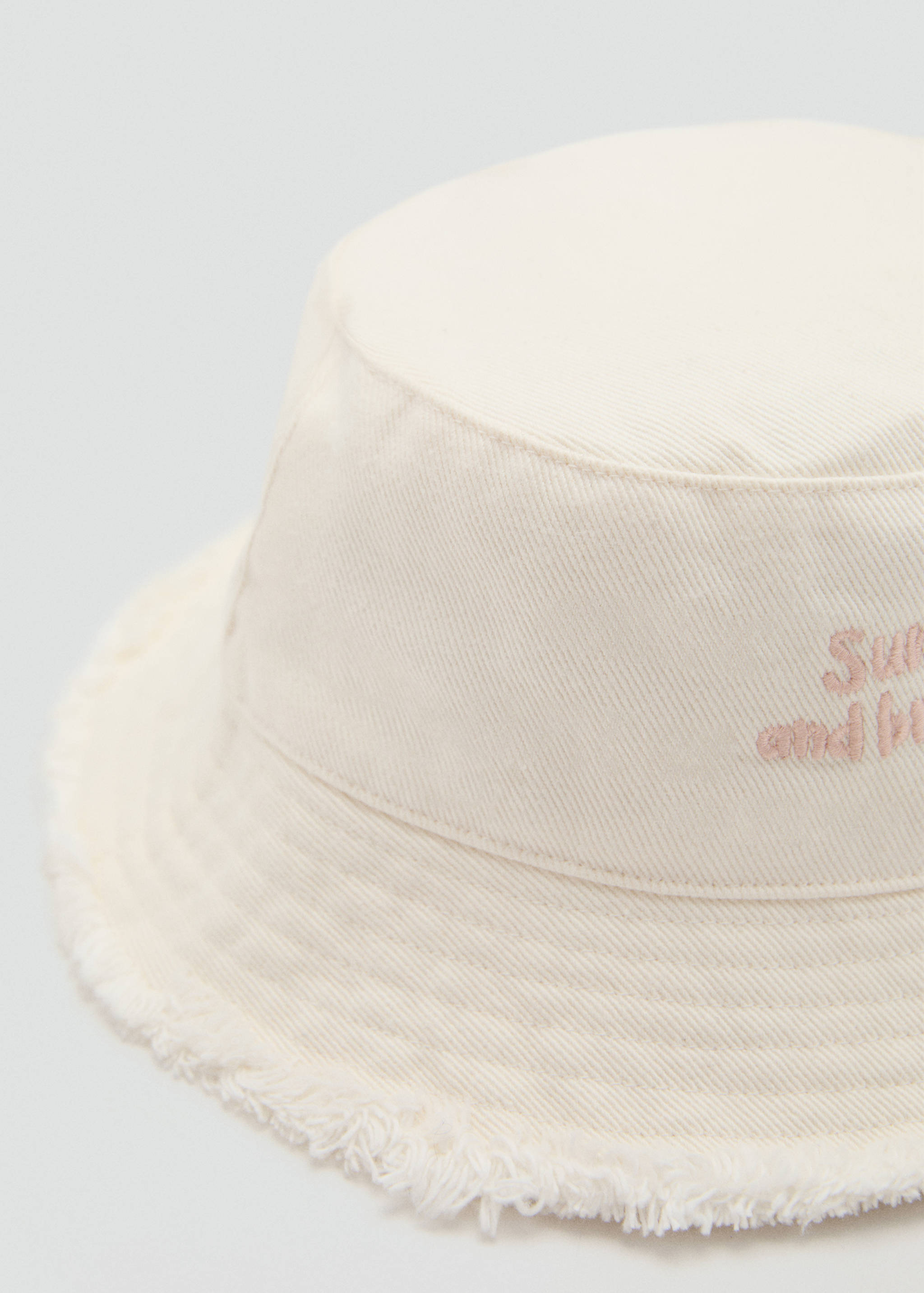 Bucket hat with embroidered message - Medium plane