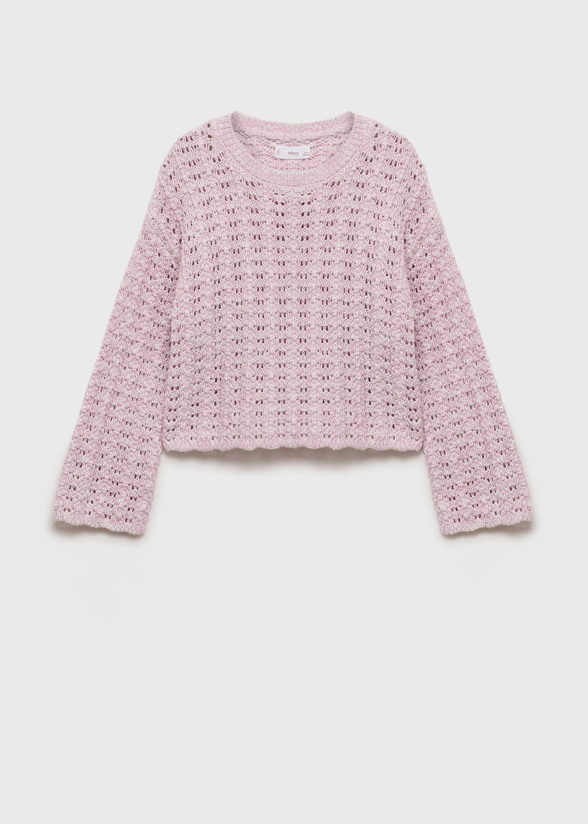 Pullover mit Lochstrickmuster - Artikel ohne Model, Helllila/Pastelllila. Ref: 87095979-00.