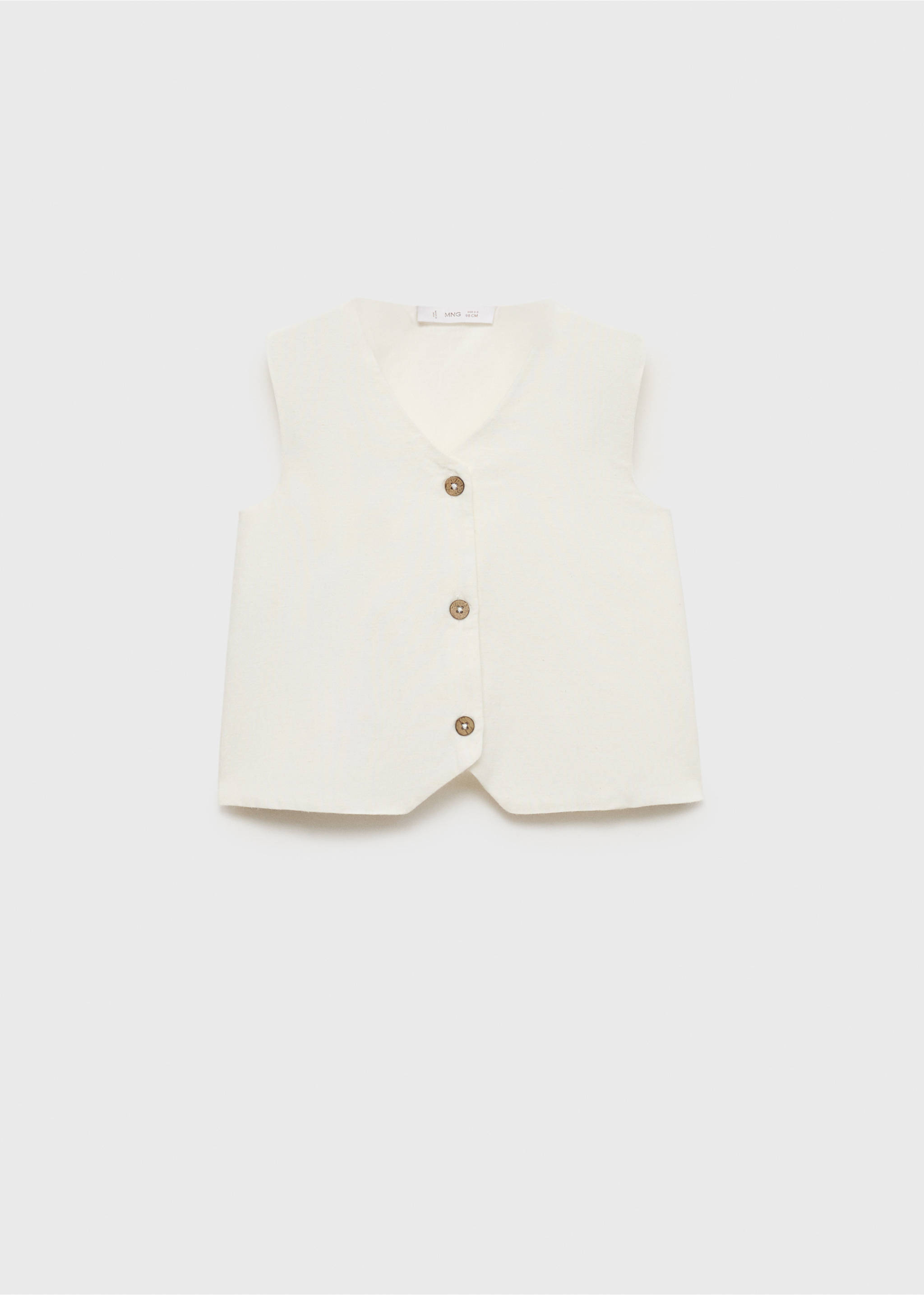 Geknöpfte Leinenweste - Artikel ohne Model, Weiß. Ref: 87095983-00.