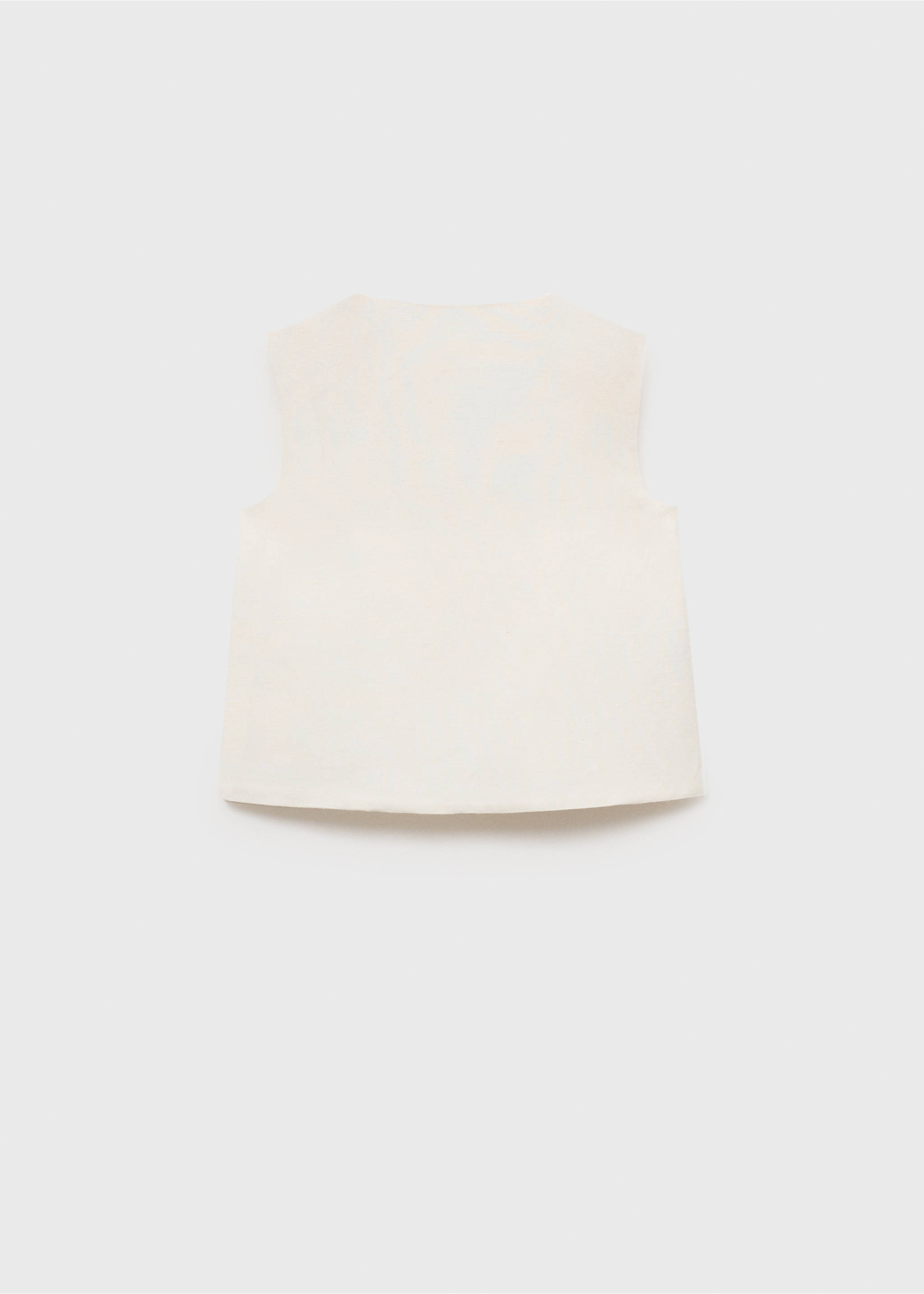 Geknöpfte Leinenweste - Rückseite des Artikels, Weiß. Ref: 87095983-00.