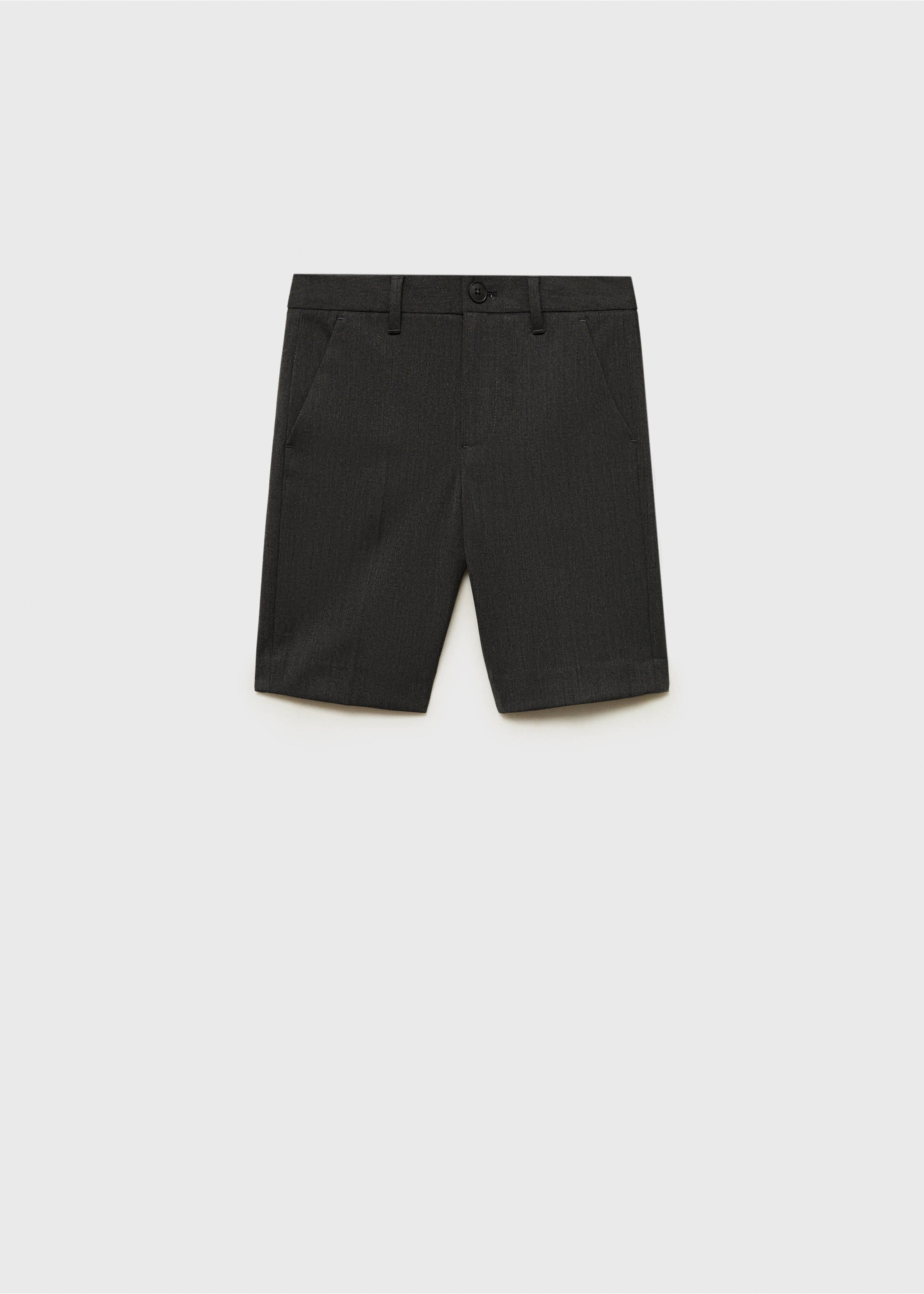 Taillenhohe Anzug-Bermudashorts - Artikel ohne Model, Dunkelgrau meliert. Ref: 87096333-00.