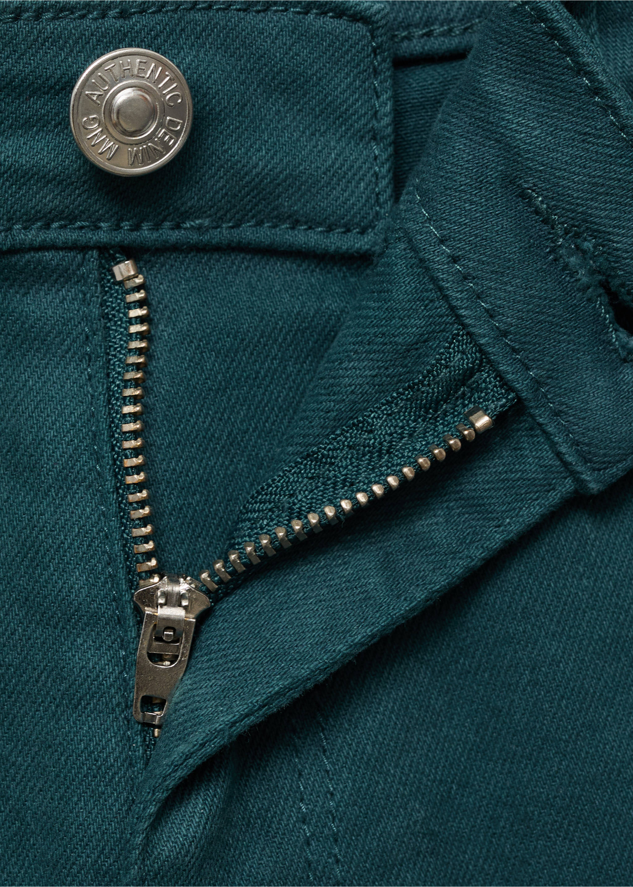 Jeansshorts mit ausgefranstem Saum - Detail des Artikels 8, Petrolblau. Ref: 87096335-00.