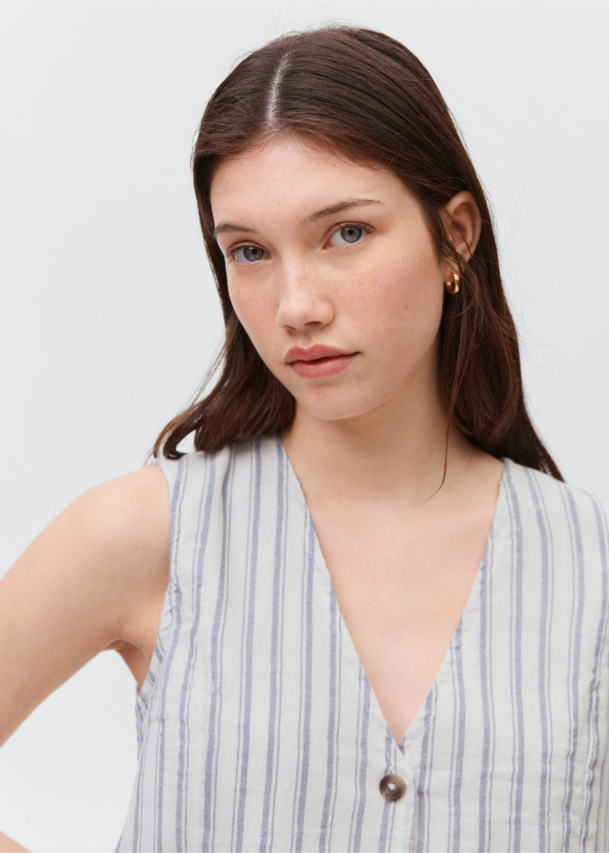 Armilla vestit ratlles - Detall de l'article 1, Blanc trencat. Ref: 87096337-00.