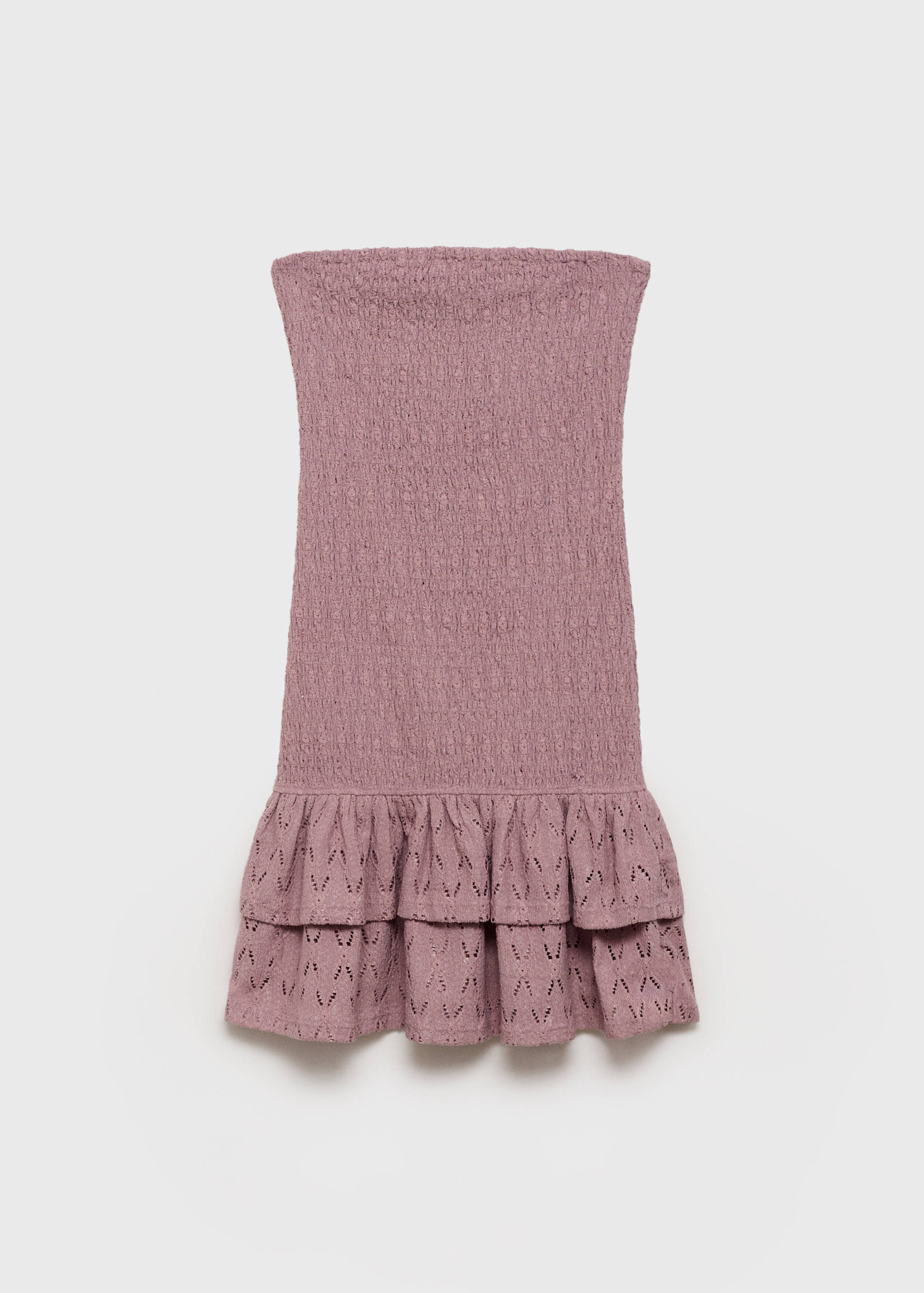 Vestido corto fruncido bajo volantes - Artículo sin modelo