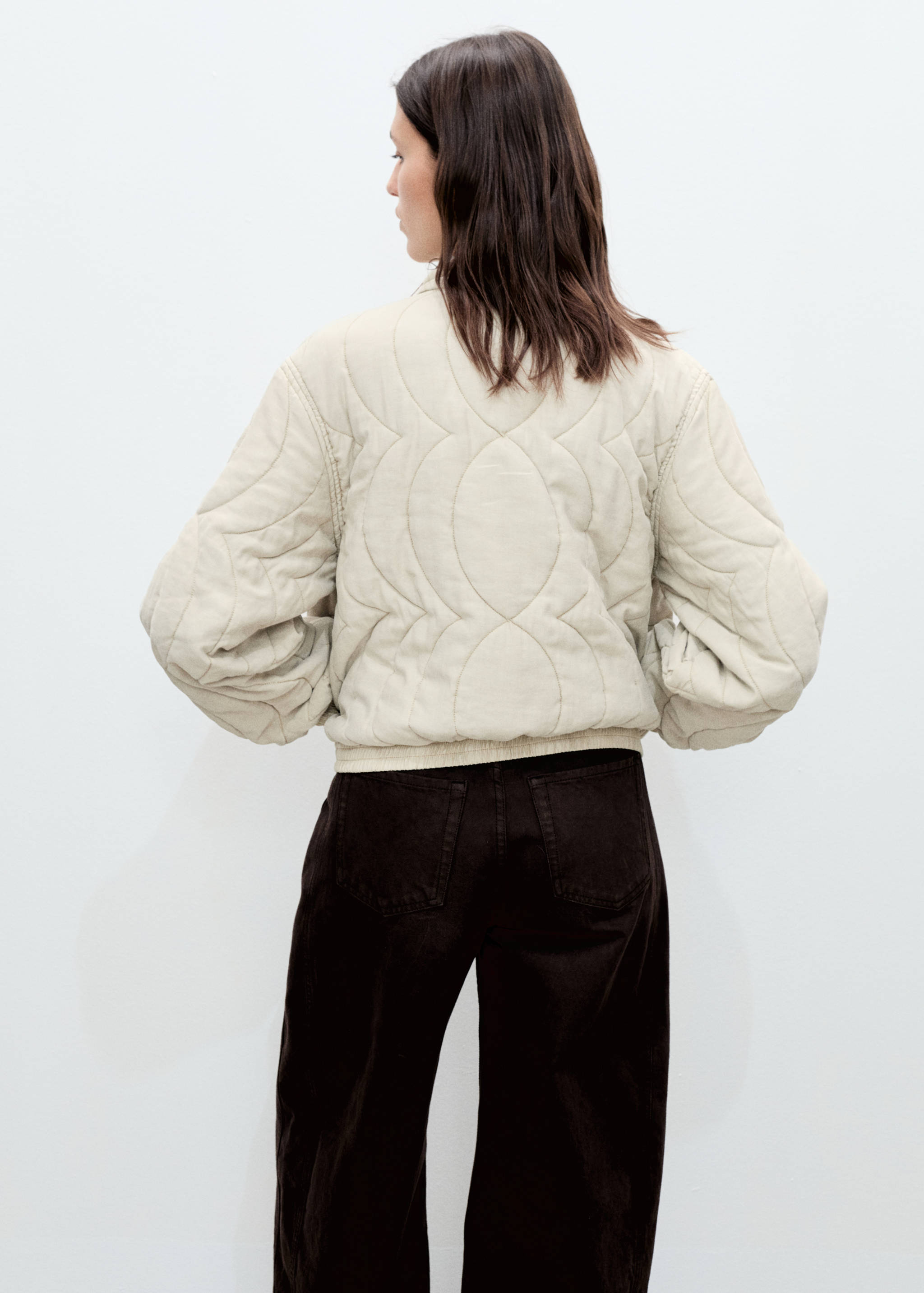 Floral-embroidered padded jacket - Reverse of the article
