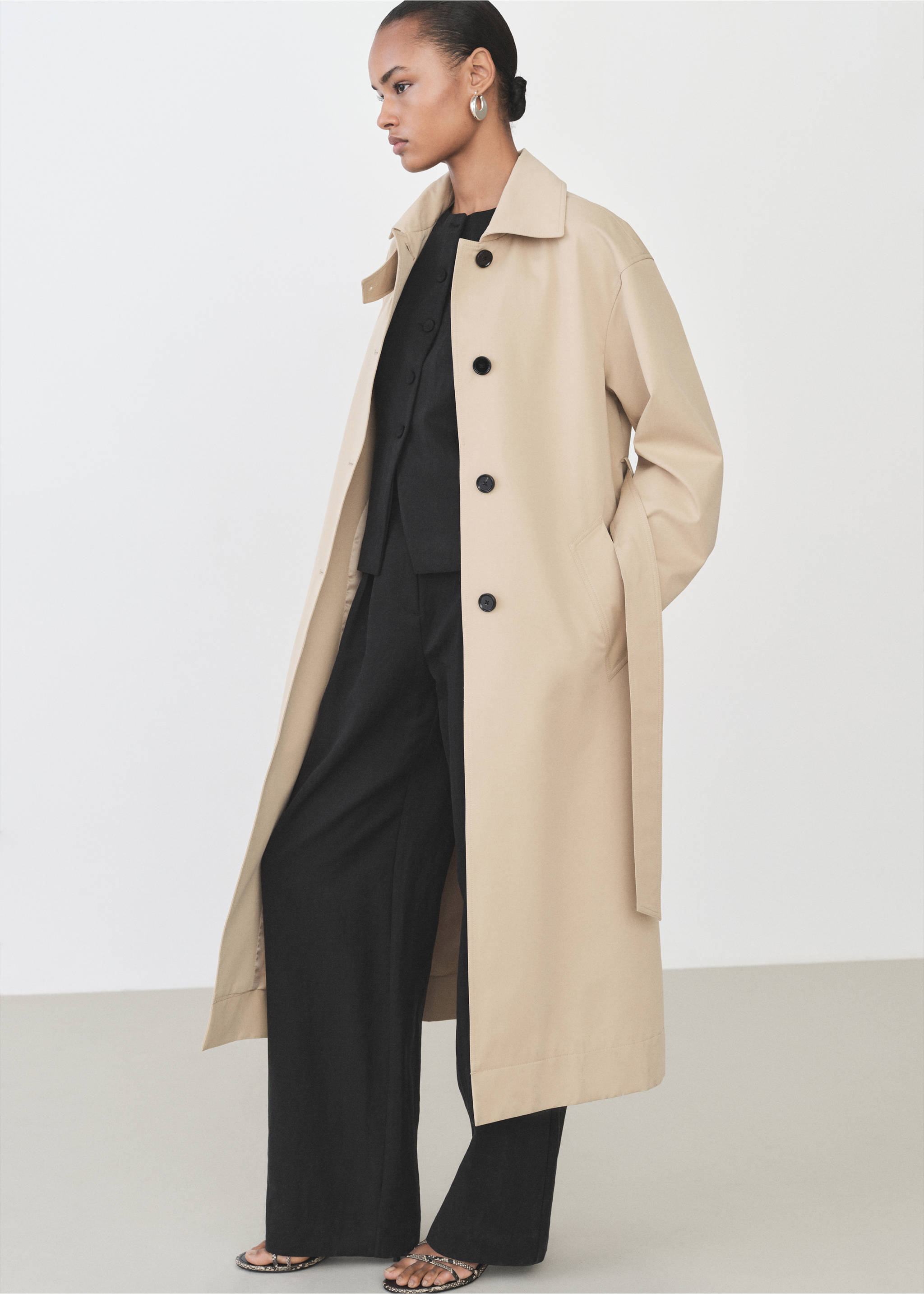 Pantalon droit costume lyocell - Détail de l'article 6, Noir. Ref: 87096345-00.