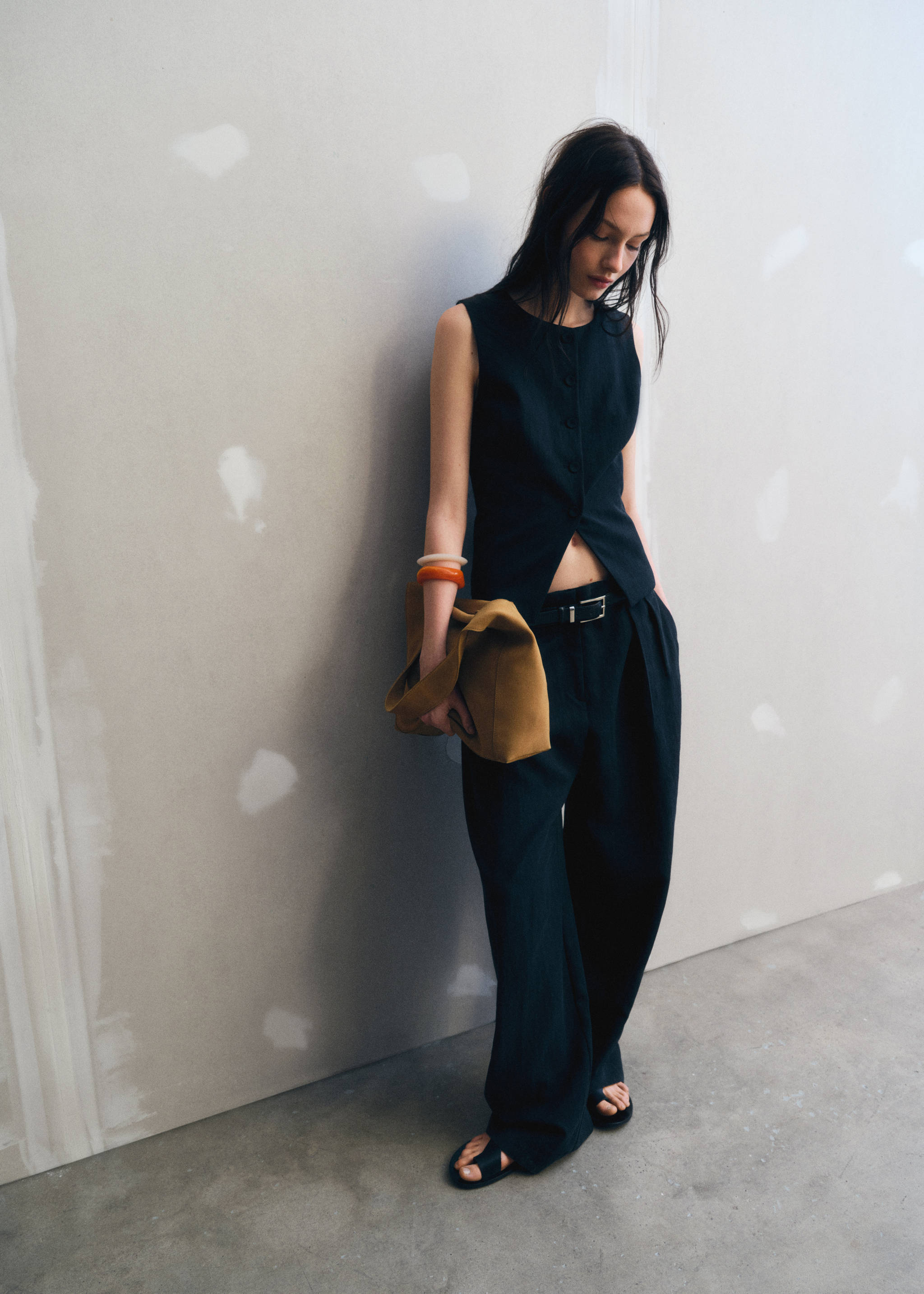 Pantalón recto traje lyocell - Detalle del artículo 7