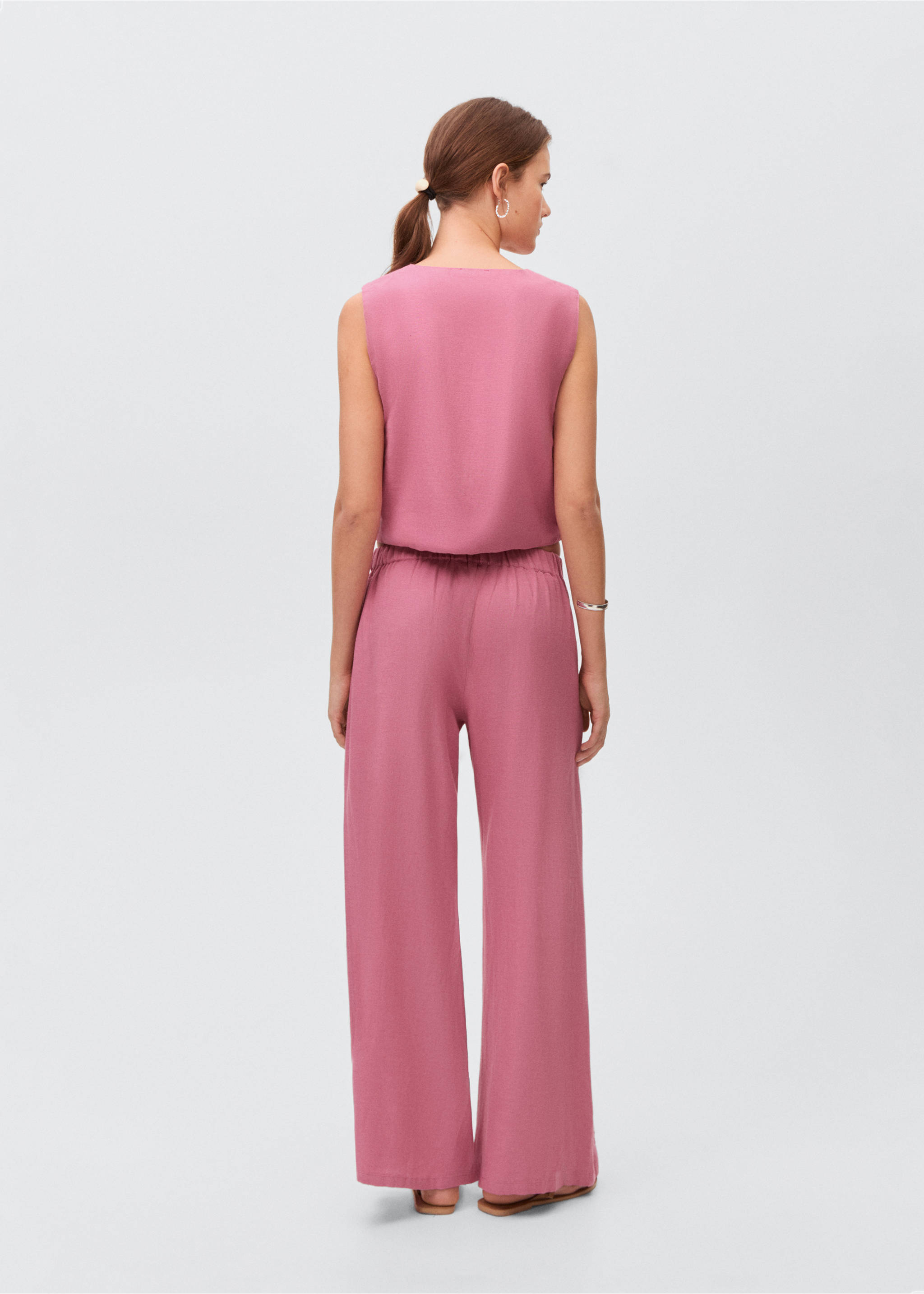 Bestickte Culotte-Hose - Rückseite des Artikels, Rosa. Ref: 87096347-00.