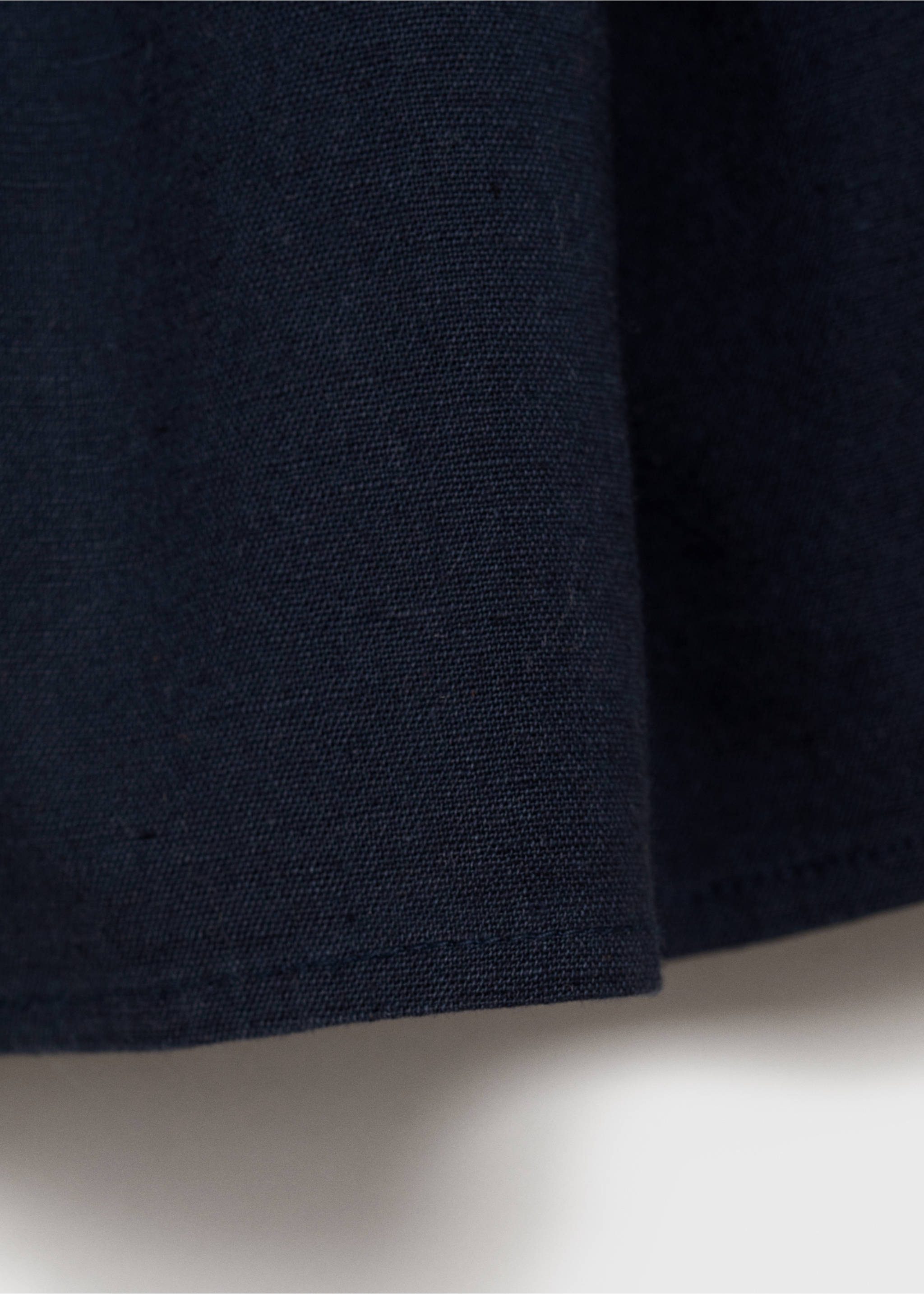 Rock aus Baumwolle mit Leinen - Detail des Artikels 8, Dunkles Marineblau. Ref: 87096348-00.