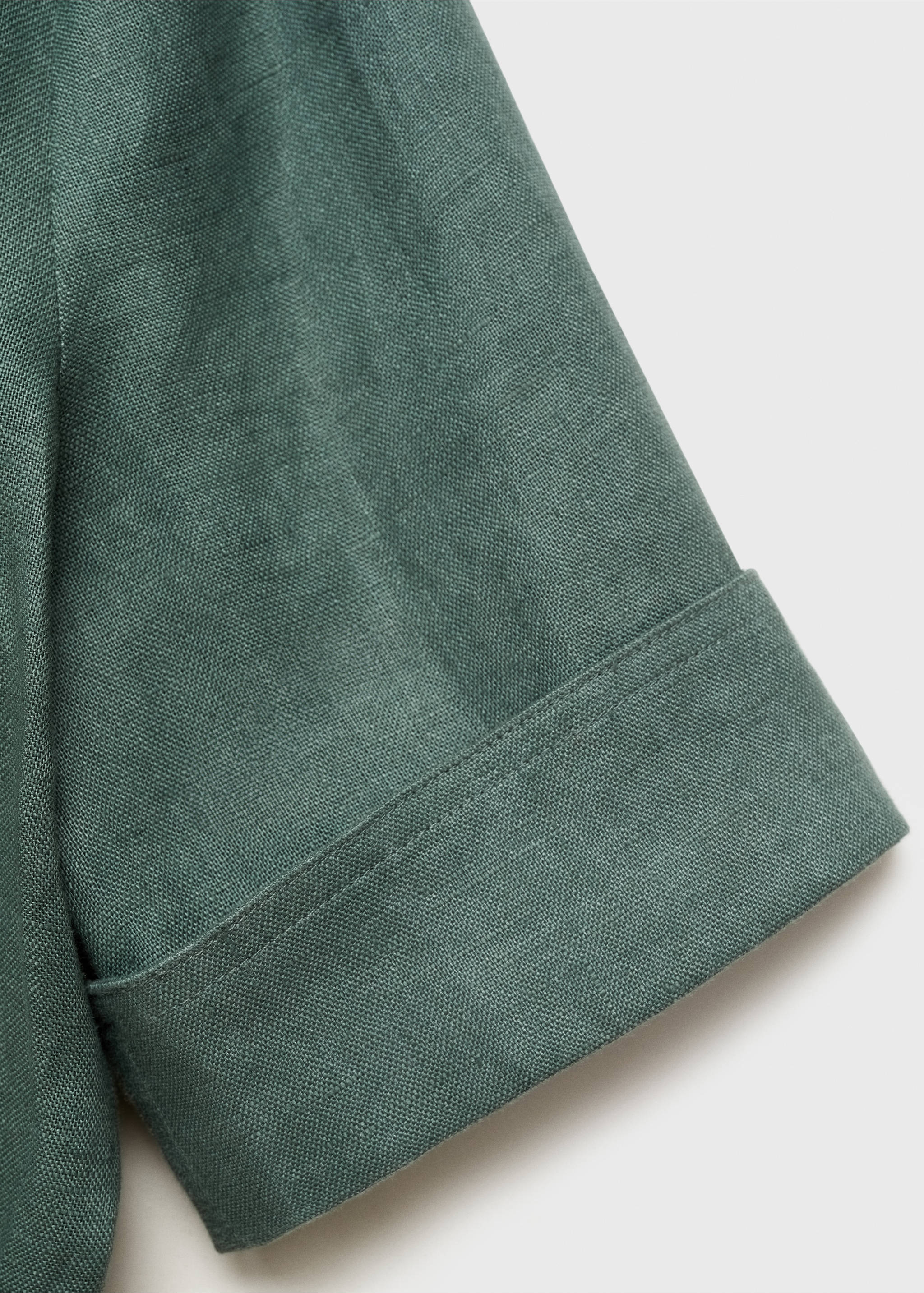 Linen shirt jumpsuit - Details of the article 0, Forest Green. Ref: 87096349-00.
