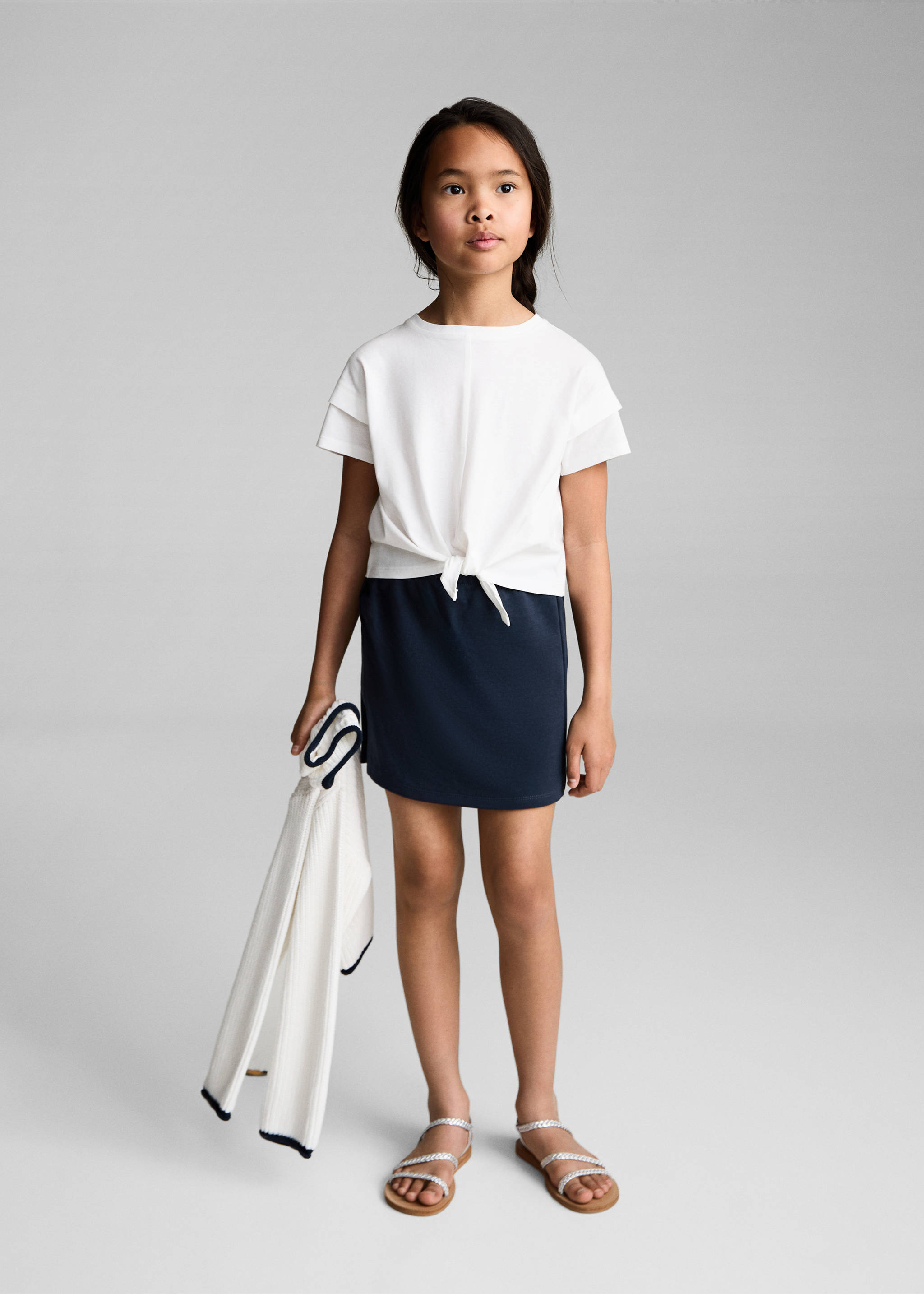 Cotton skort - General plane, Dark Navy. Ref: 87096350-00.