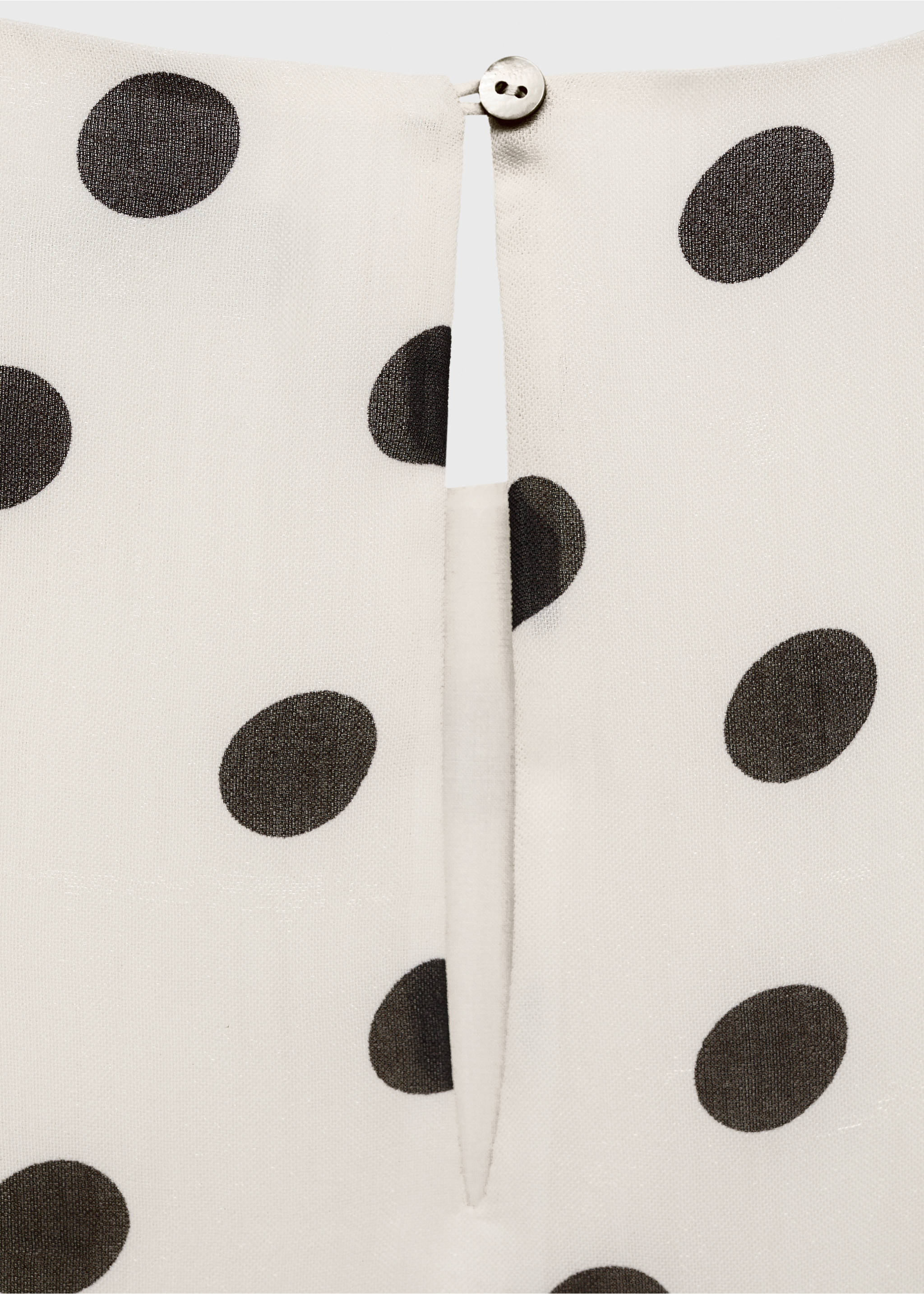 Polka-dot wrap-neck blouse - Details of the article 0, Off White. Ref: 87096354-00.