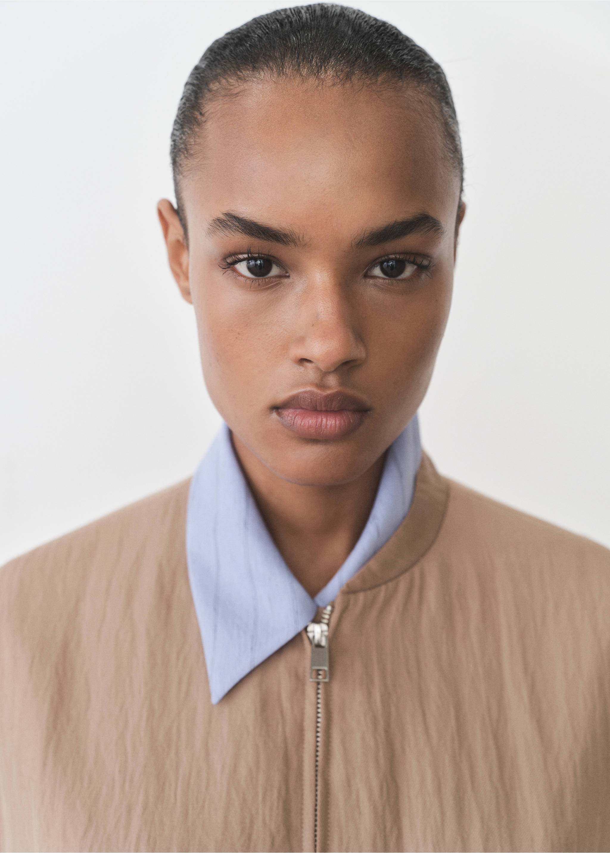 Veste bomber en lyocell - Détail de l'article 1, Marron moyen. Ref: 87096358-00.