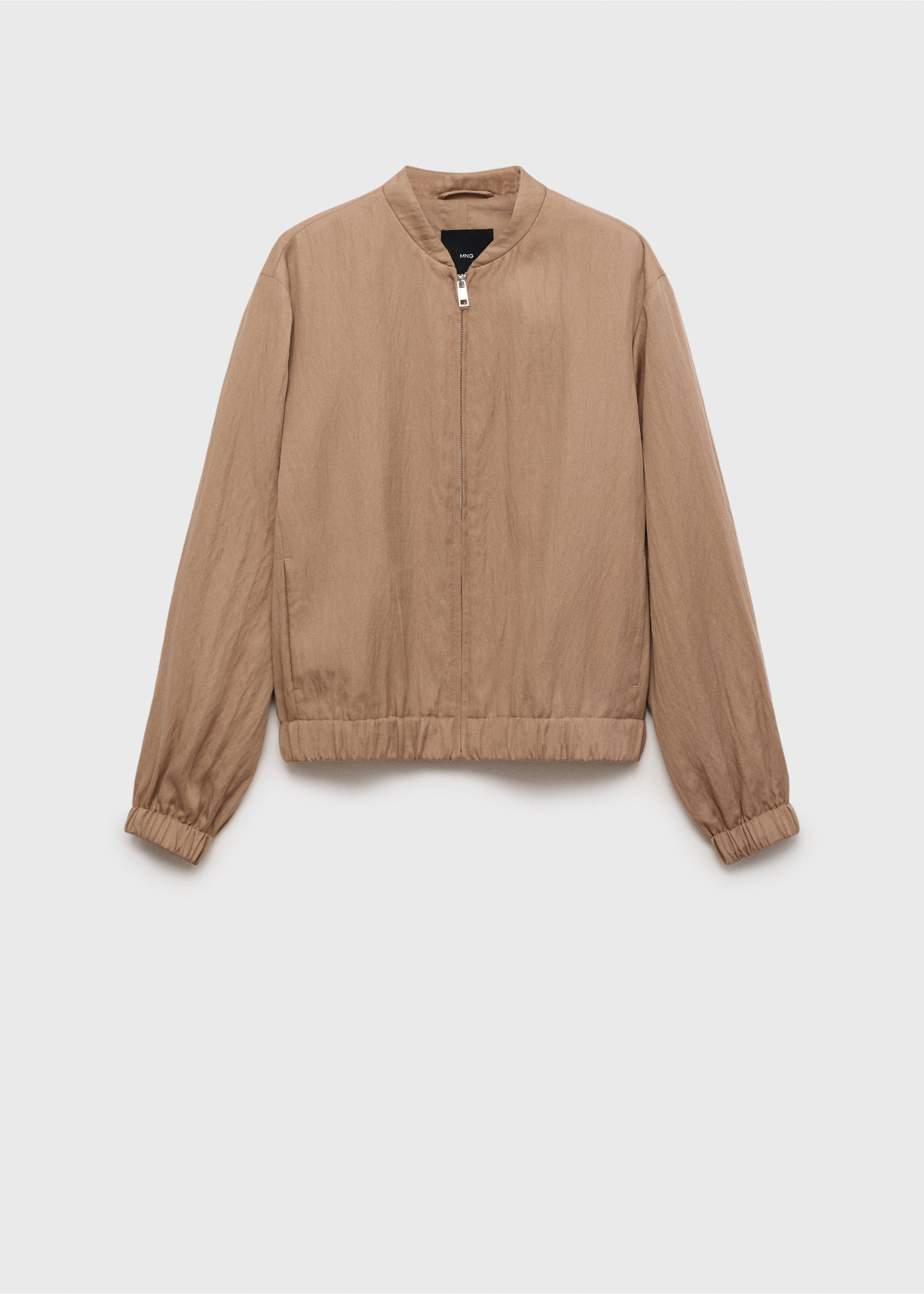 Lyocell bomber jacket - Article without model, Medium Brown. Ref: 87096358-00.
