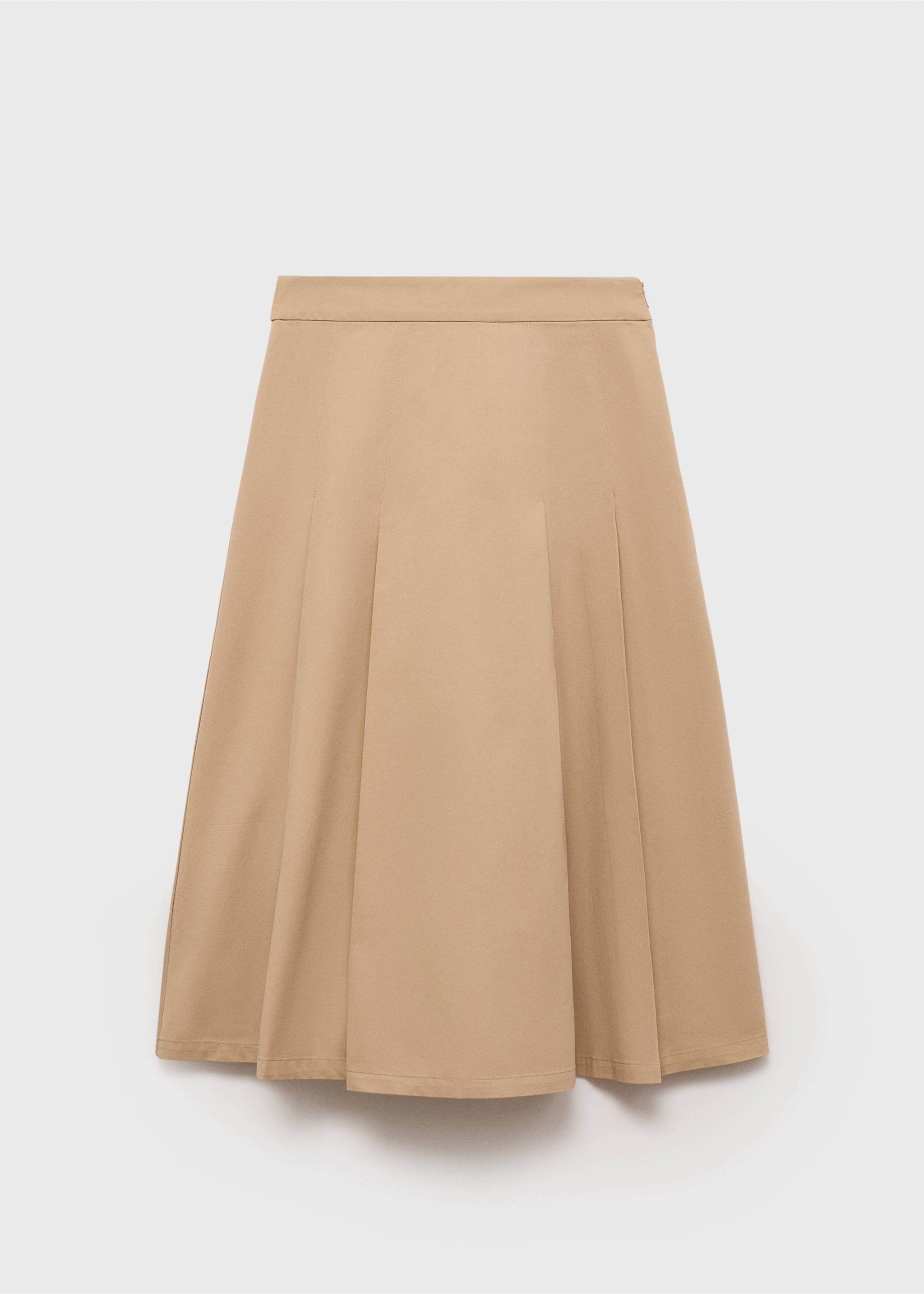Flared skirt with pleated detail - Article without model, Medium Brown. Ref: 87096362-00.