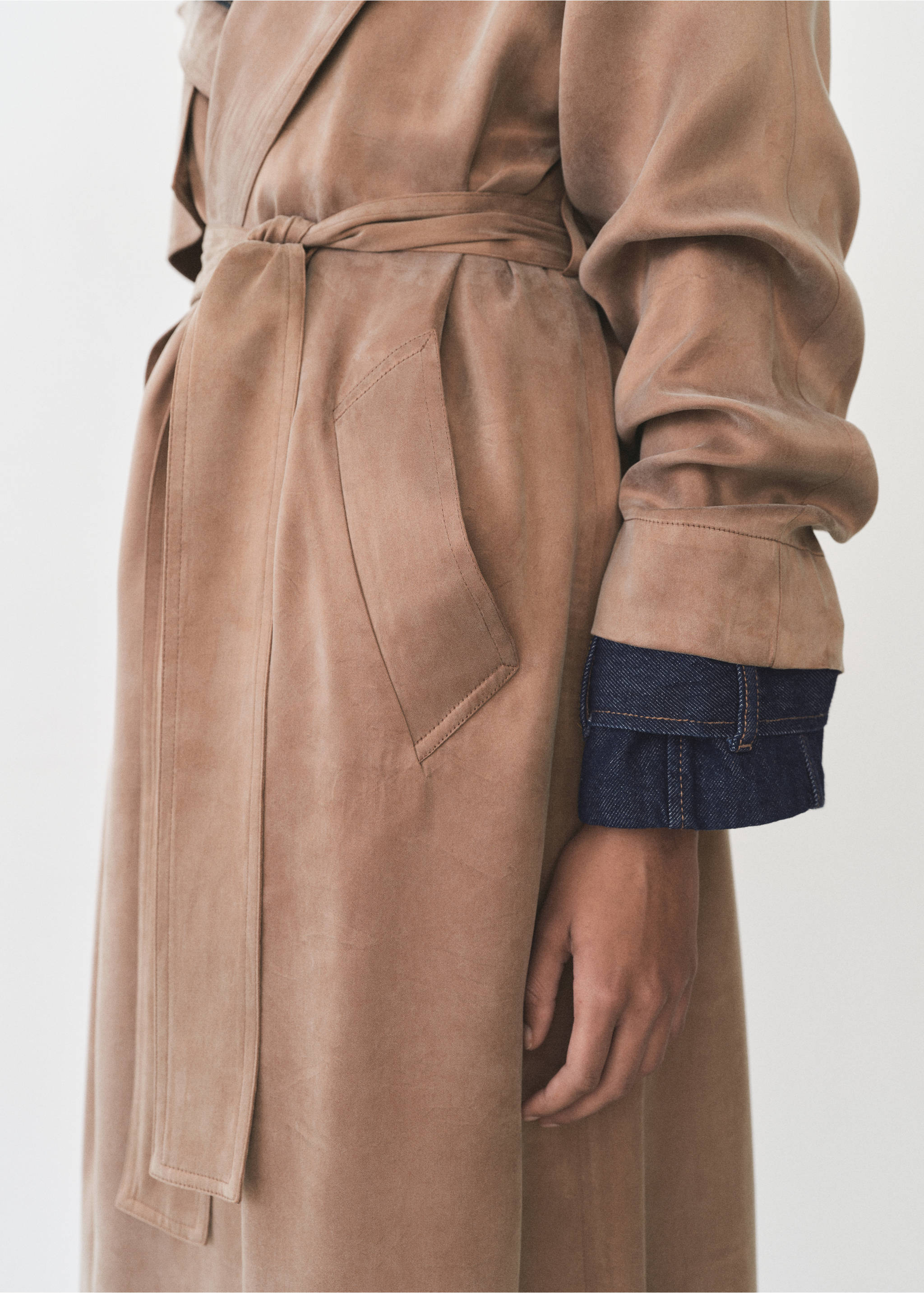 Belt lyocell trench - Details of the article 6, Copper. Ref: 87096363-00.