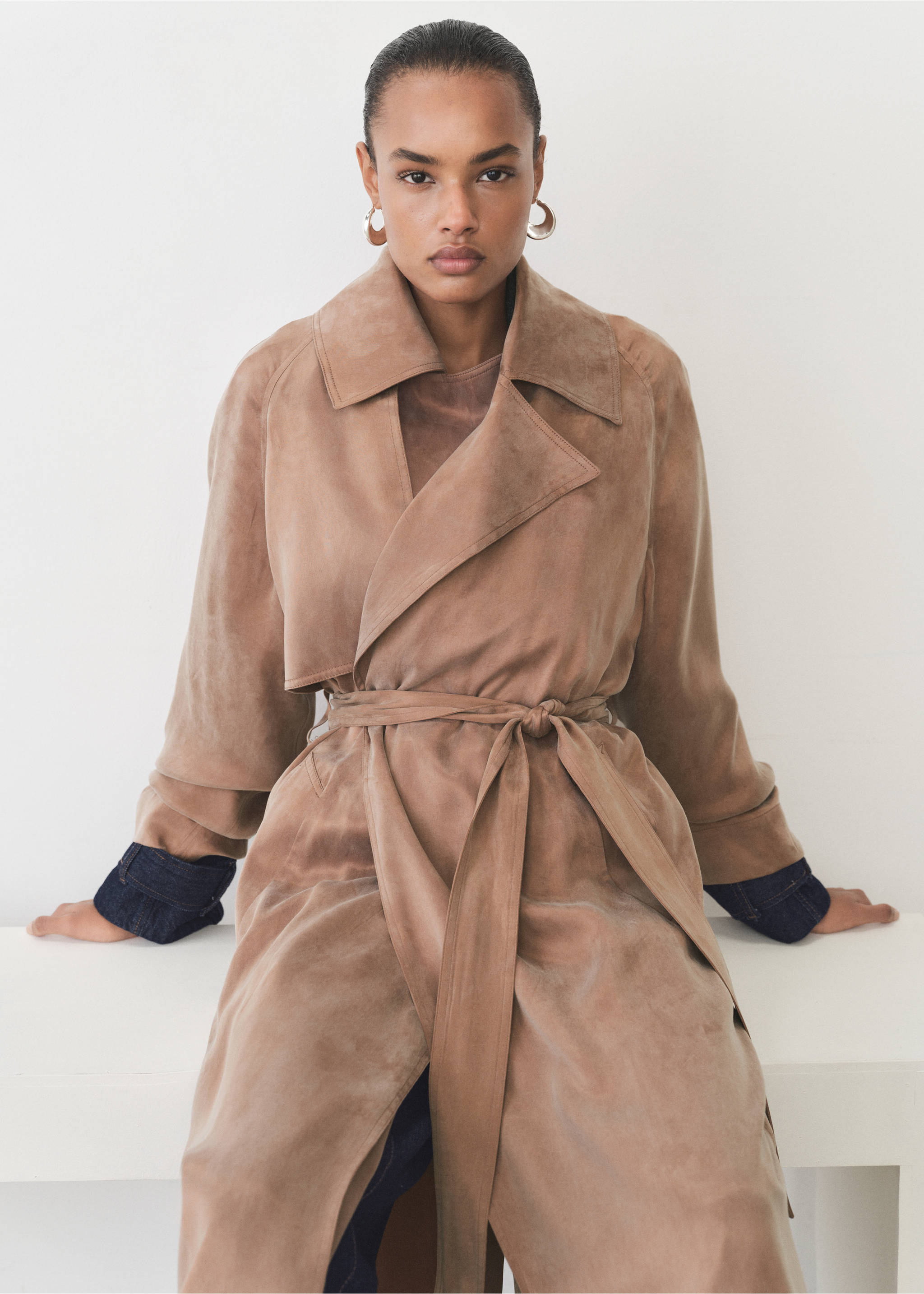 Belt lyocell trench - Details of the article 2, Copper. Ref: 87096363-00.