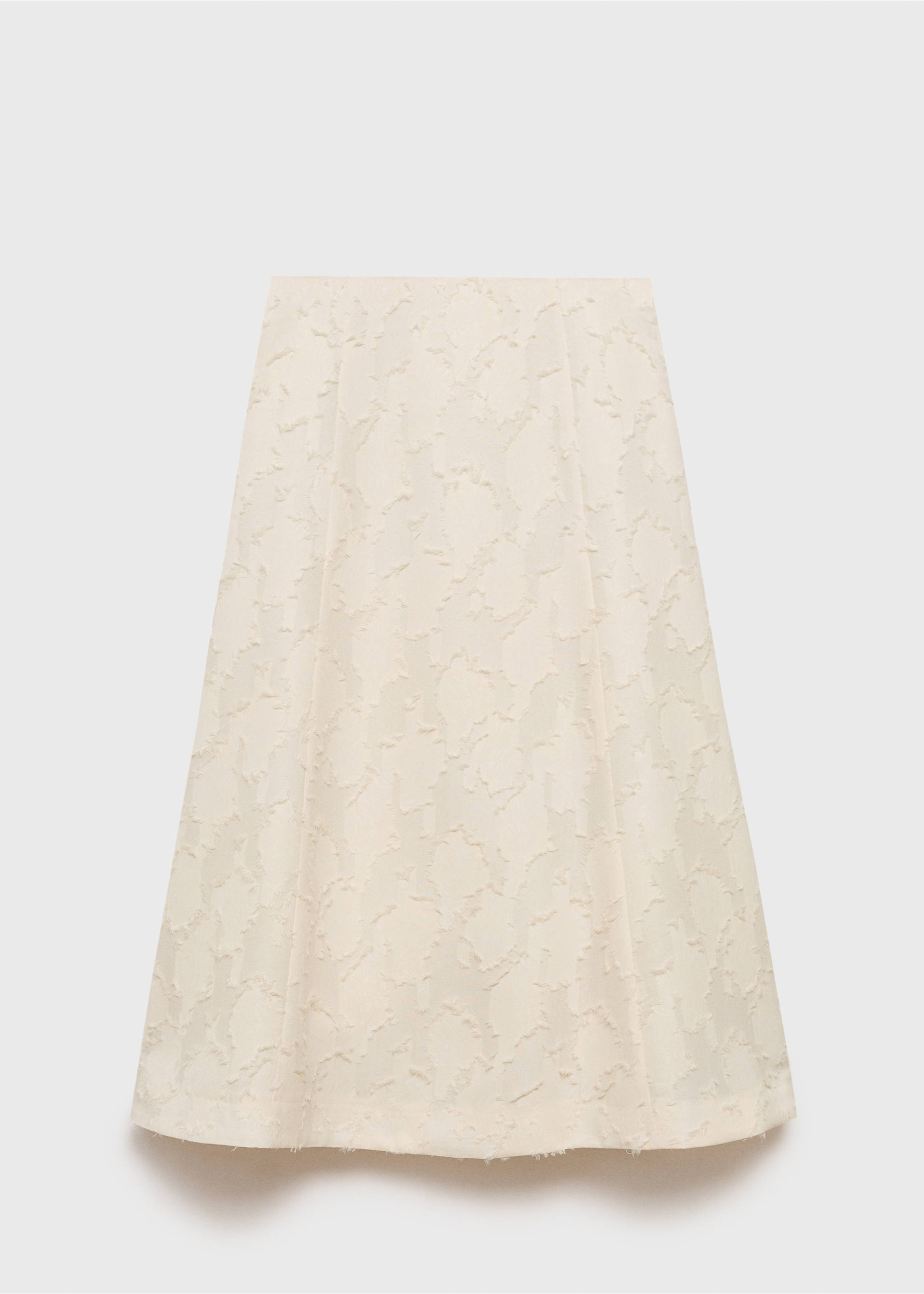 Saia evasé com textura - Artigo sem modelo, Branco-pérola. Ref: 87096367-00.