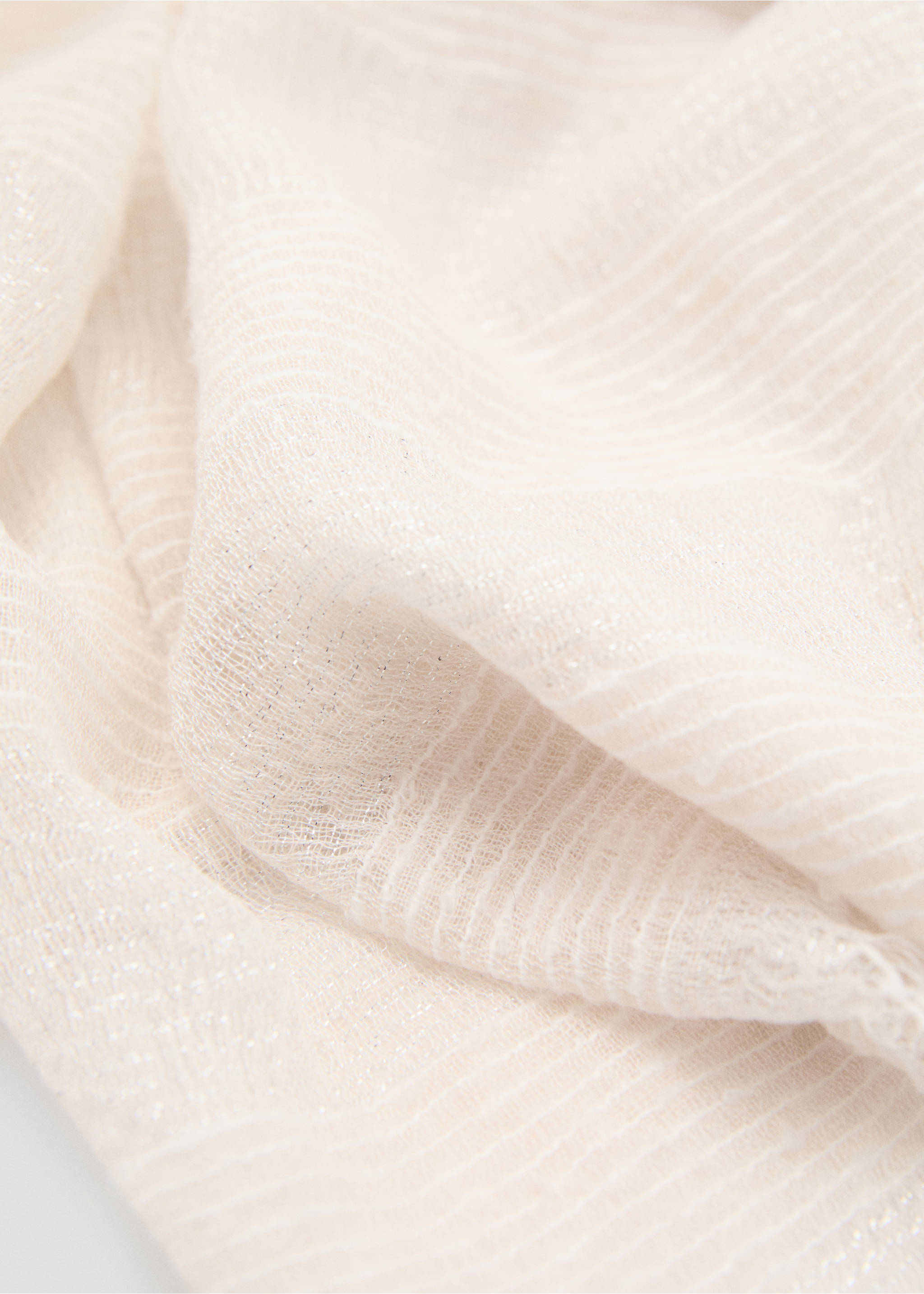 Schal mit Fransensaum - Mittlere Ansicht, Sandfarben. Ref: 87096369-00.