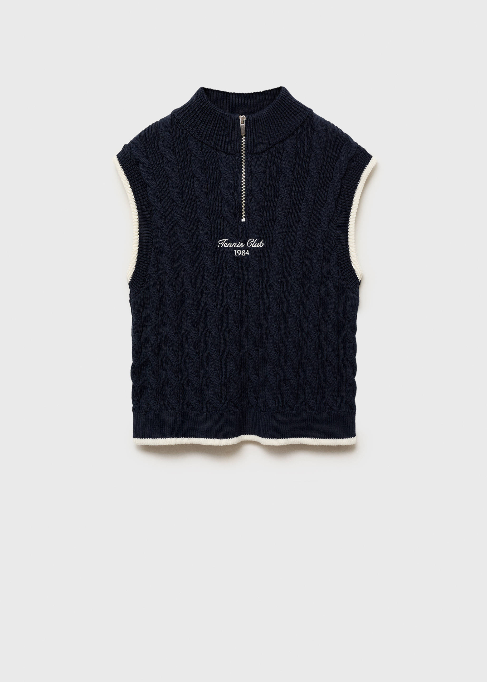 Braided vest with embroidered message - Article without model